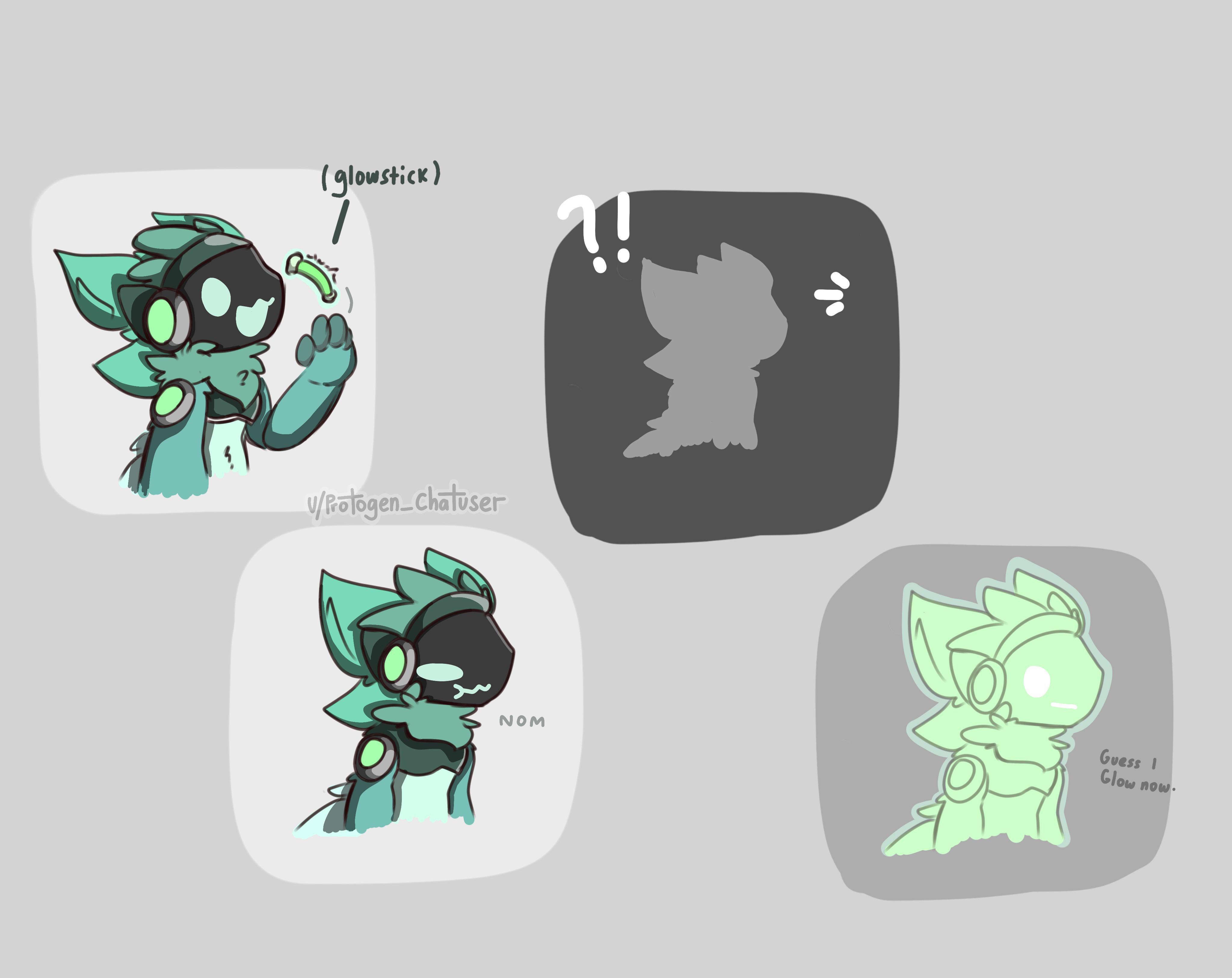 this is why you don't microwave glowsticks! (art by me) r/protogen