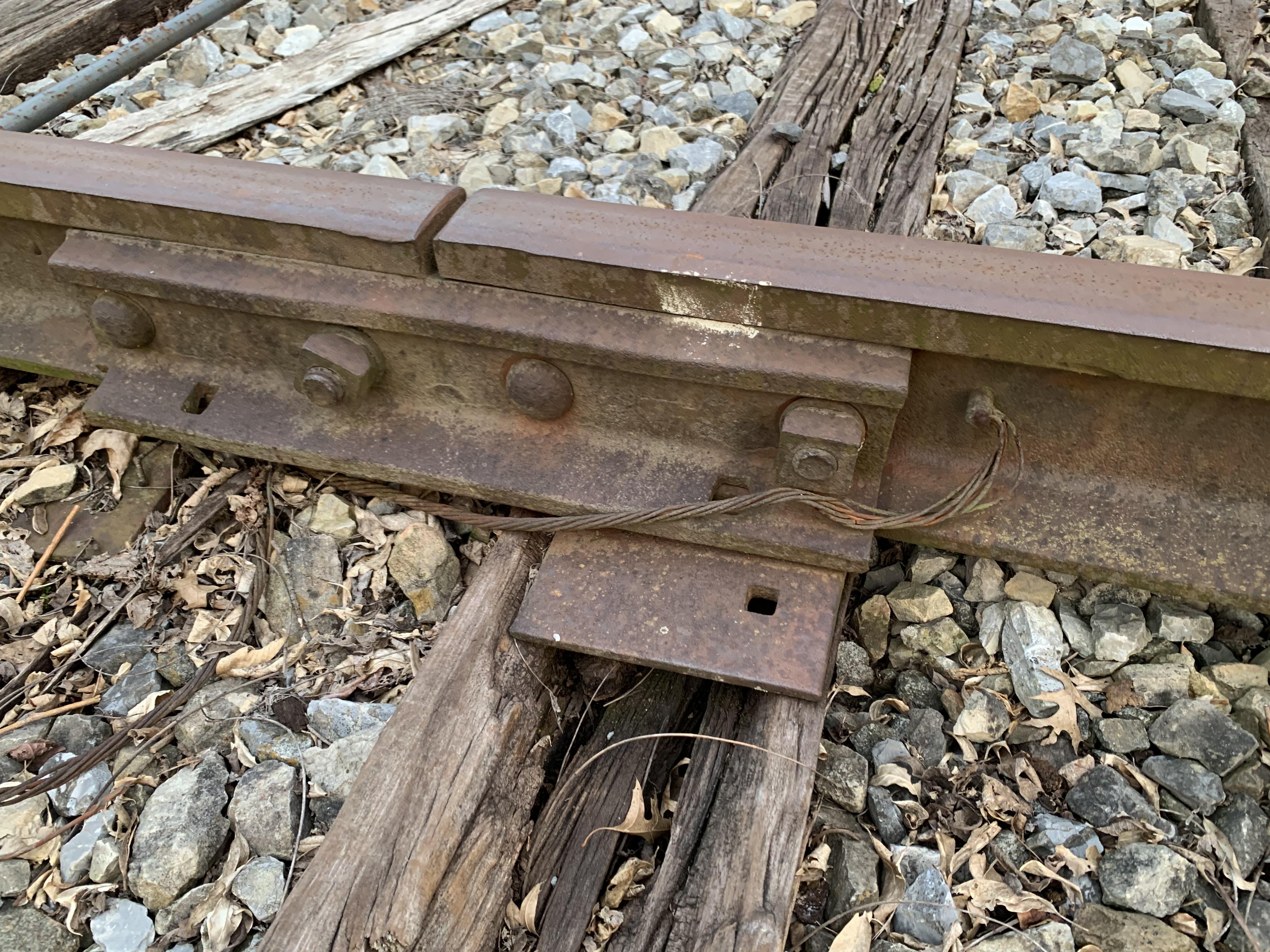 Interesting old wires on local rail trail. They are at each rail link