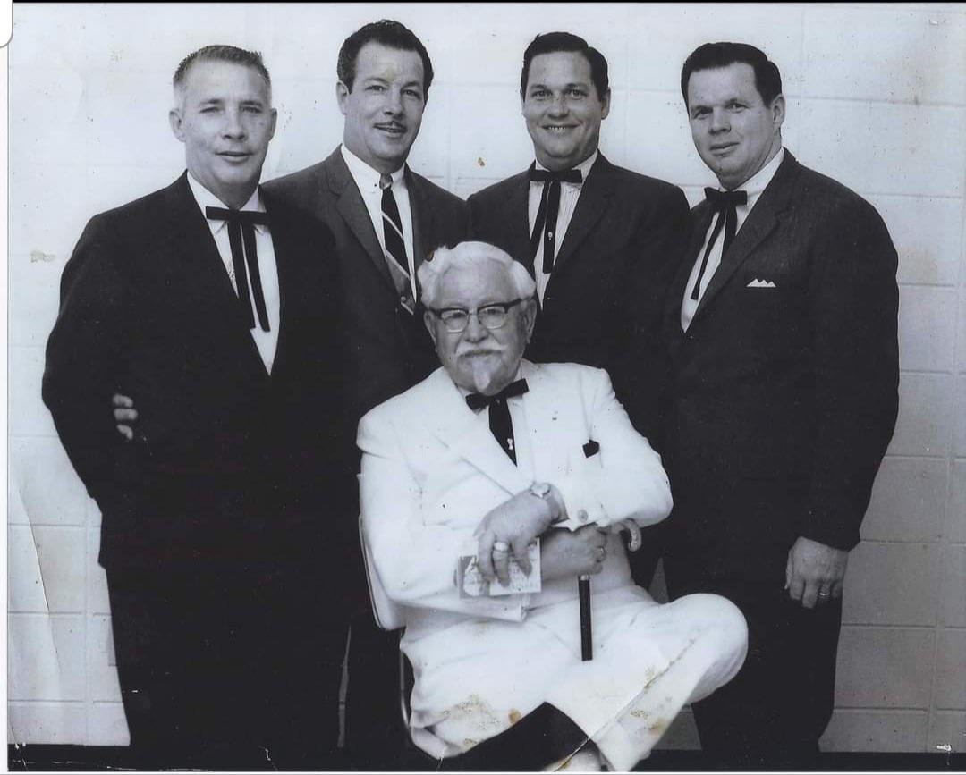 My grandfather (far right) and his brothers with Colonel Sanders