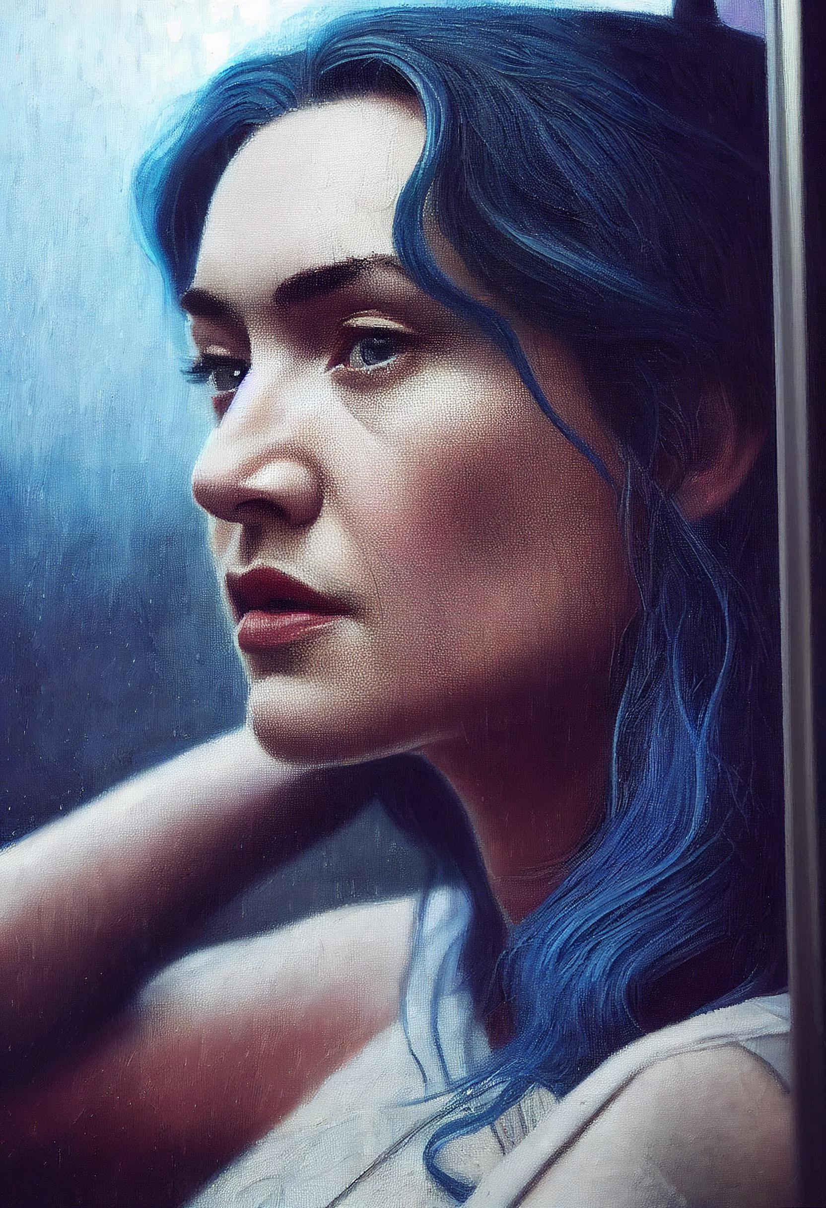 Oil painting of Clementine Kruczynski 💙 r/midjourney