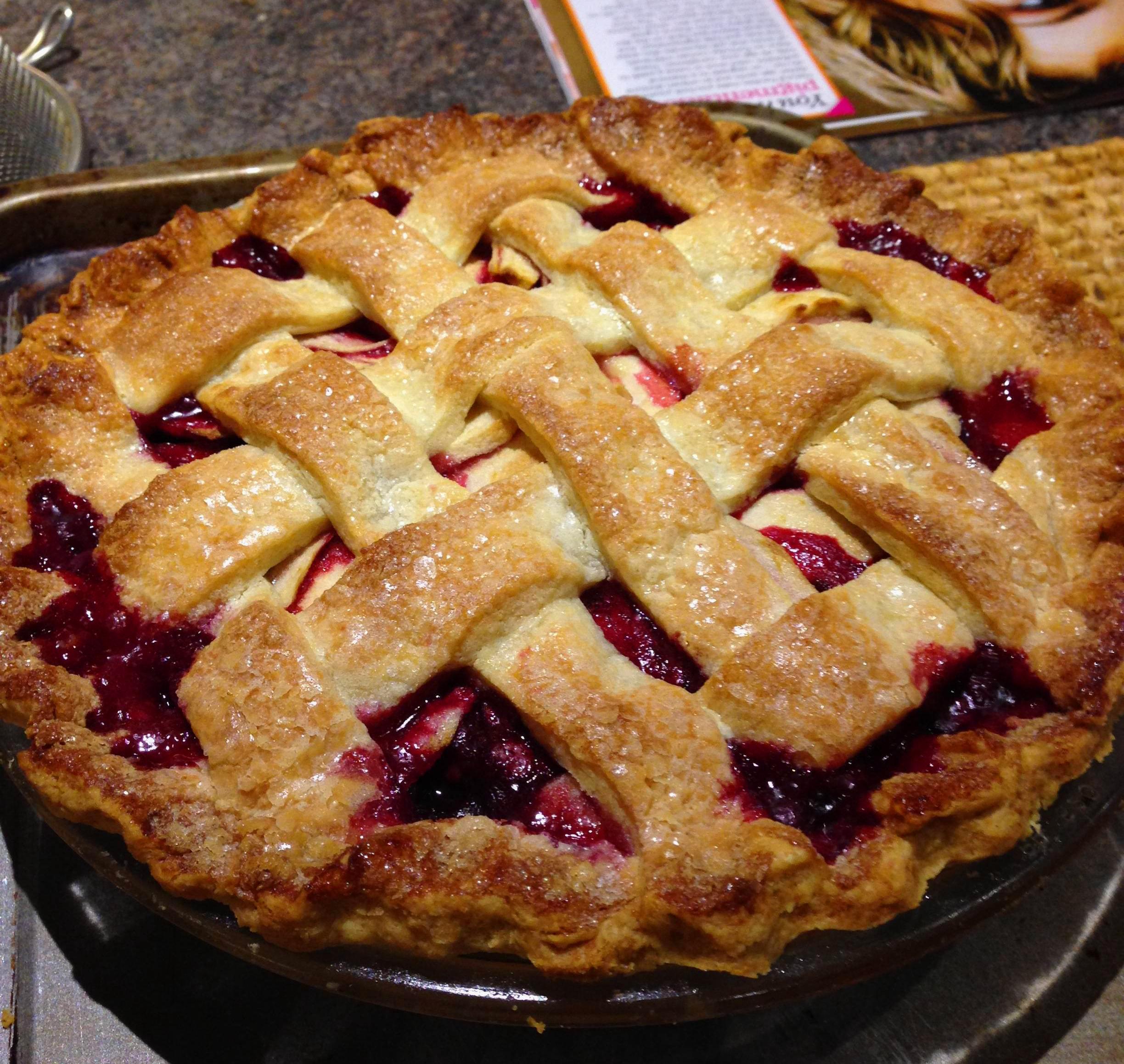 apple and blackberry pie r/food