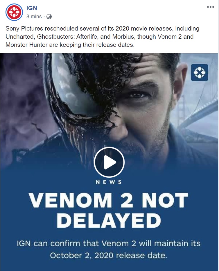 Venom 2 Release . Venom 2 Wont Be Delayed According To Ign Marvelstudiosspoilers