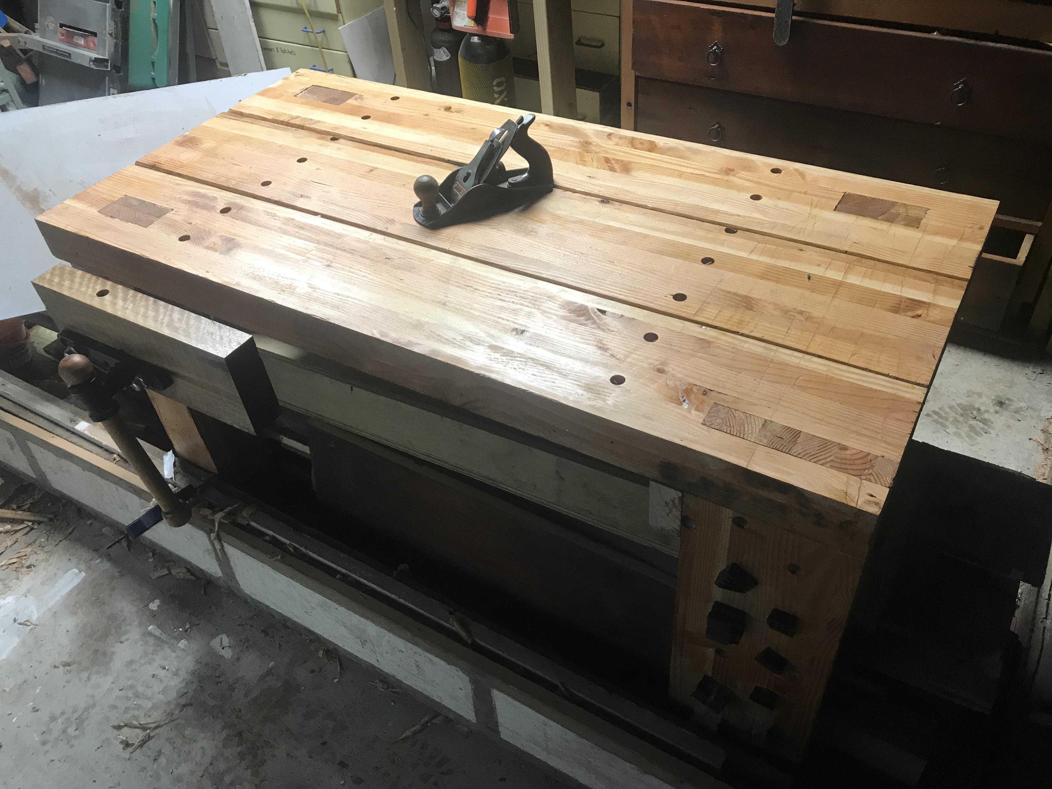 Laminated Douglas fir 100 mm thick tongue and groove floorboards made