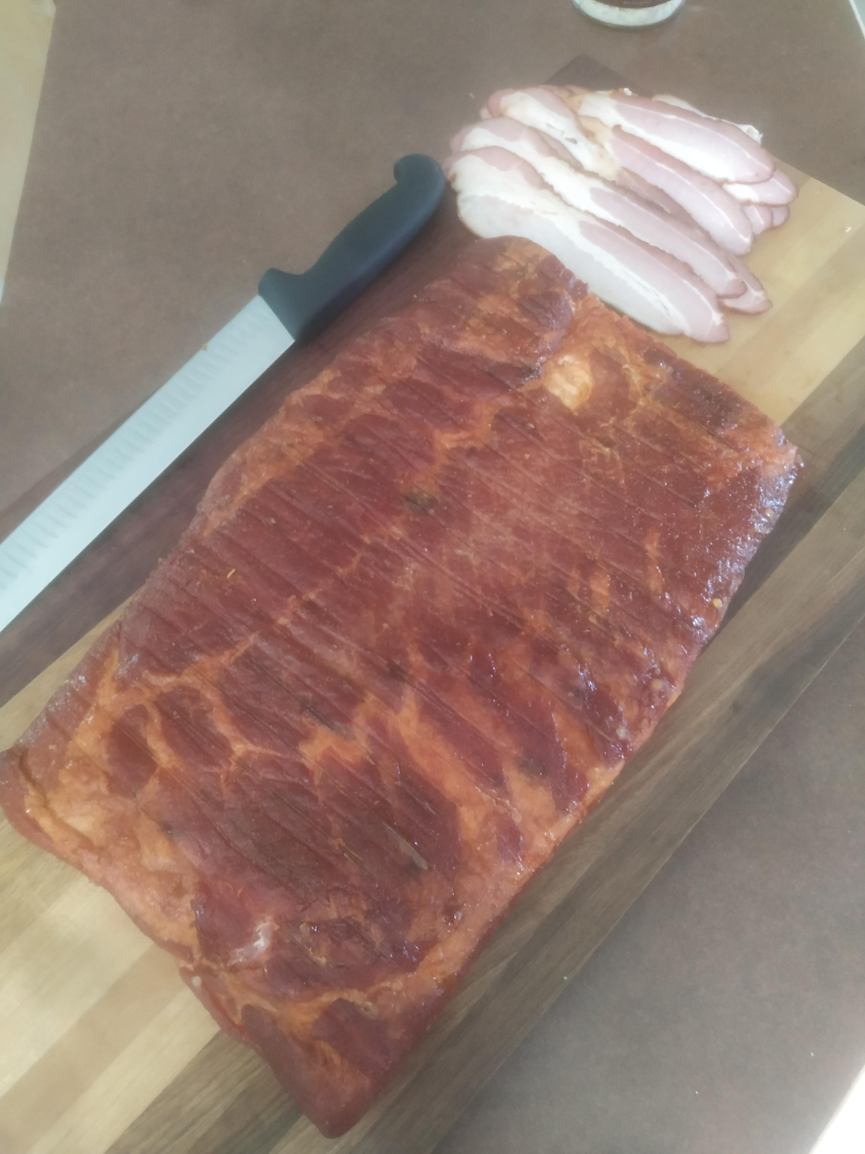 Too hot to cold smoke so a hot smoke bacon r/smoking