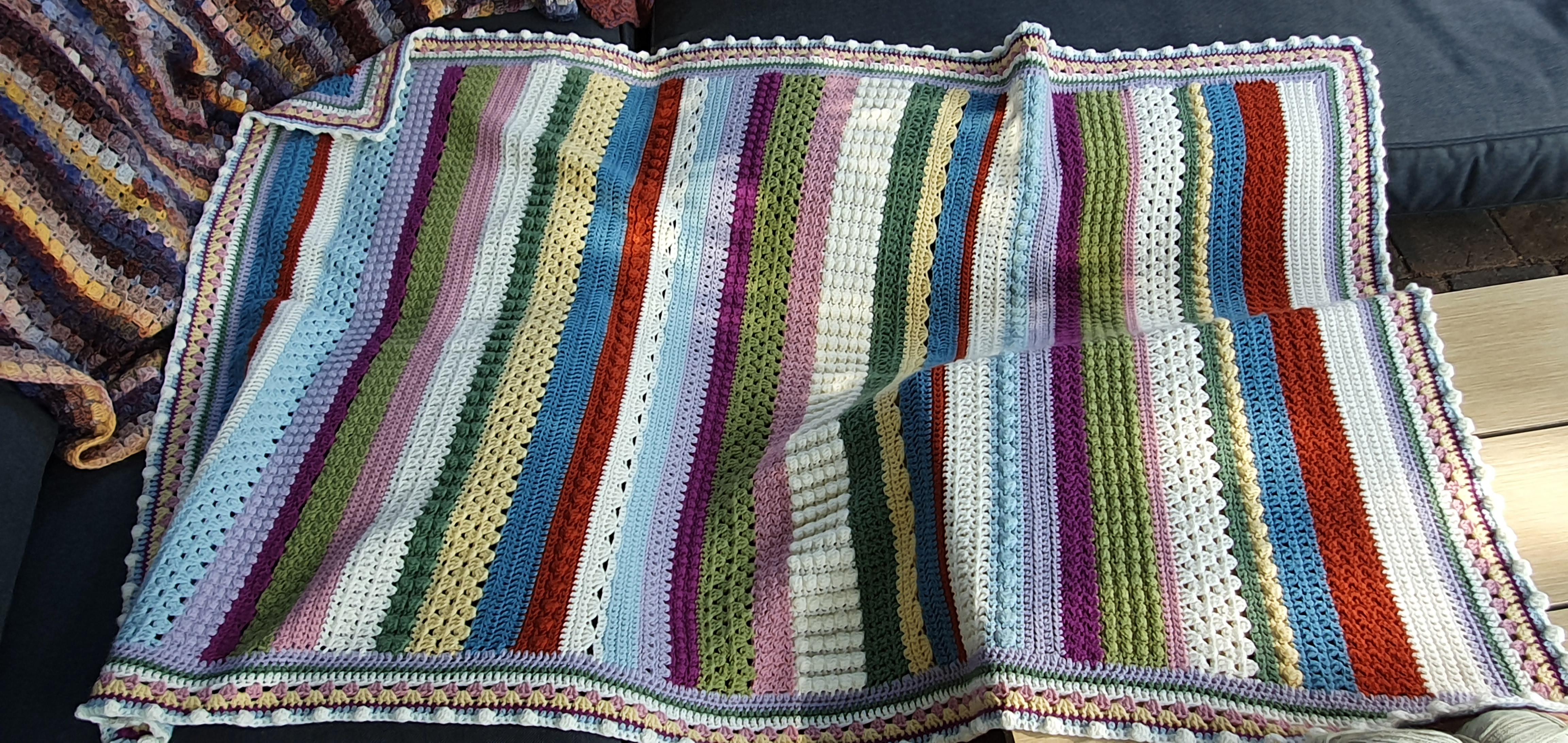 Sweet blossom blanket no2 complete. I learned a lot making the first