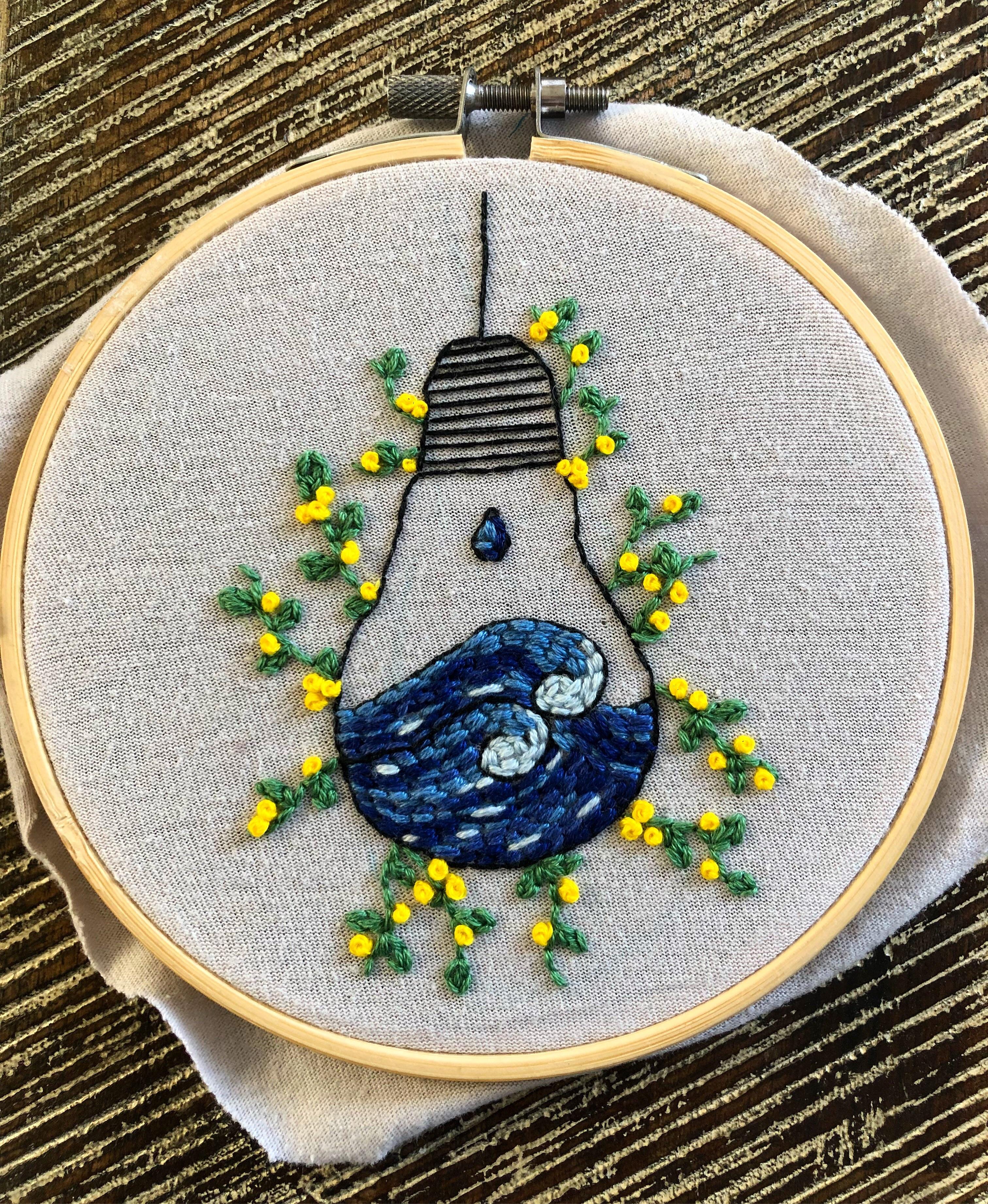 My first freehand embroidery piece! r/pics