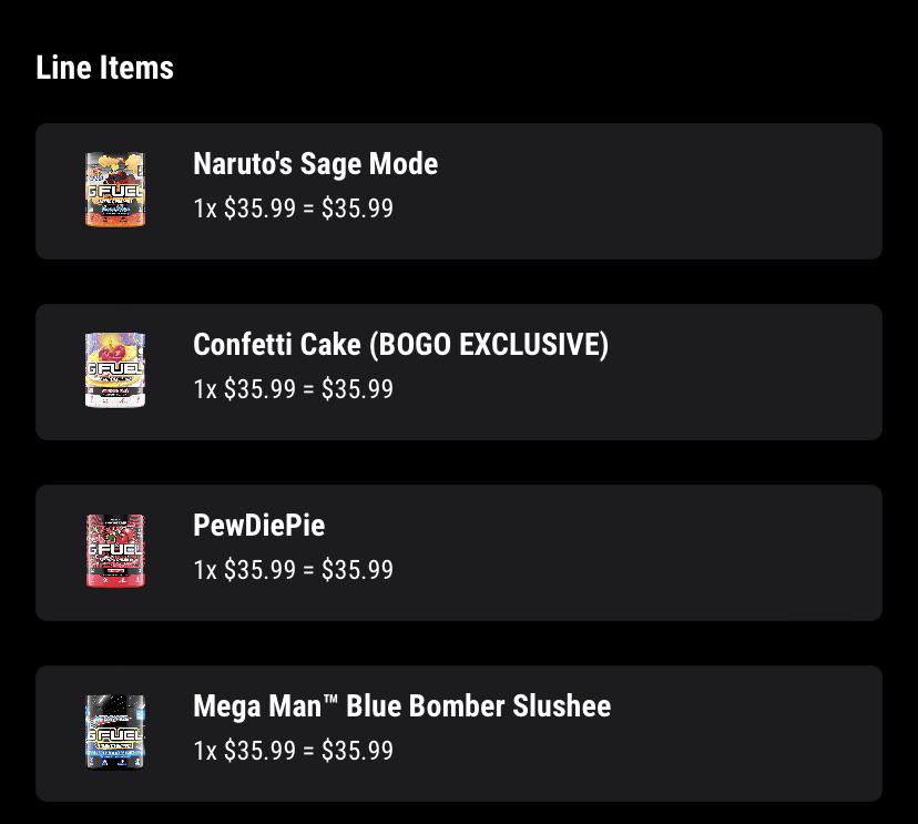 Gotta be the best order GFUEL