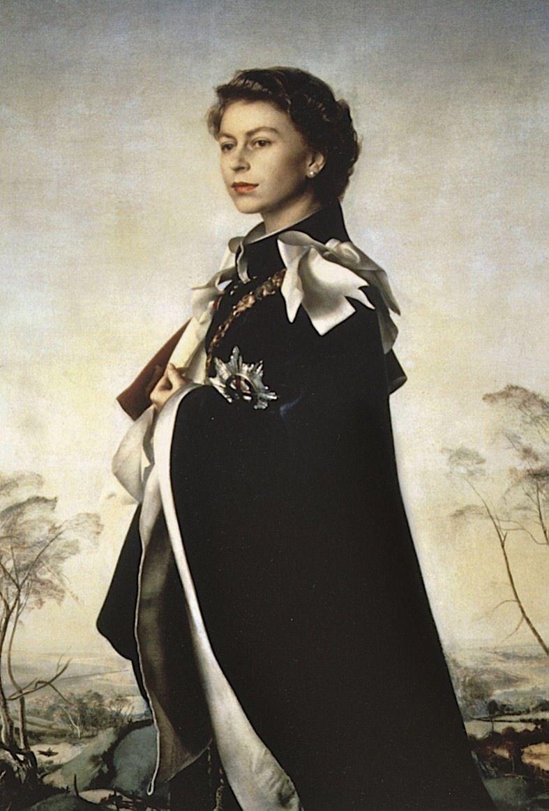 Queen Regent, Pietro Annigoni, Tempera, oil and ink on paper, 1955 r/Art