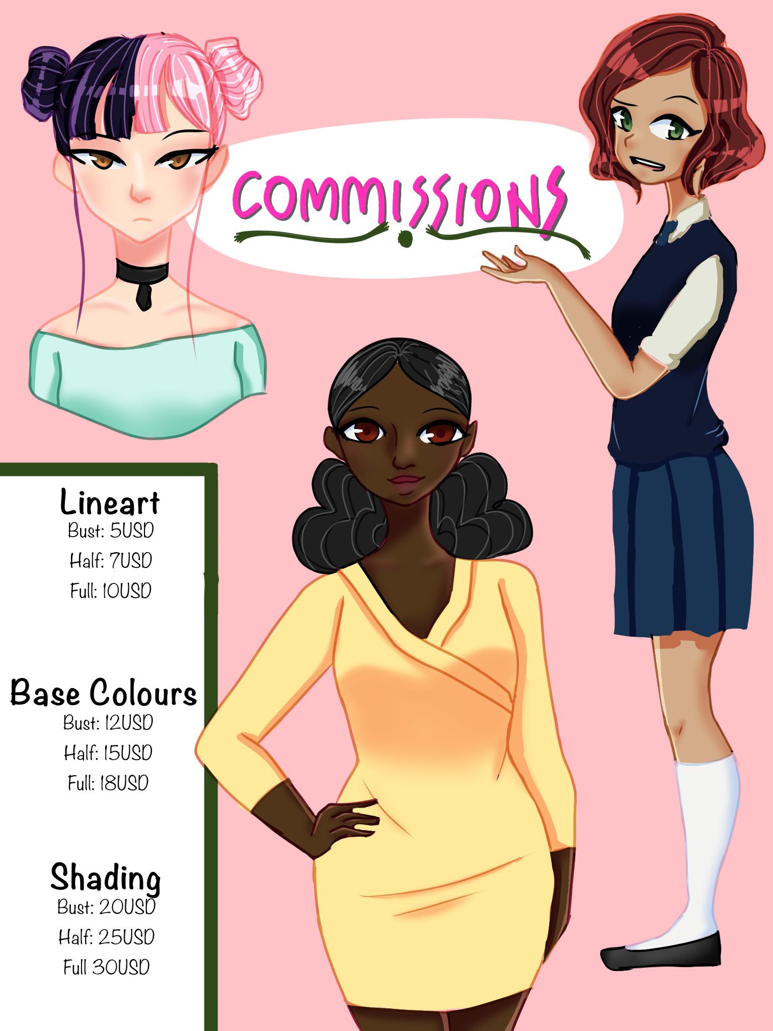 [For Hire] Art commissions, starting at 5