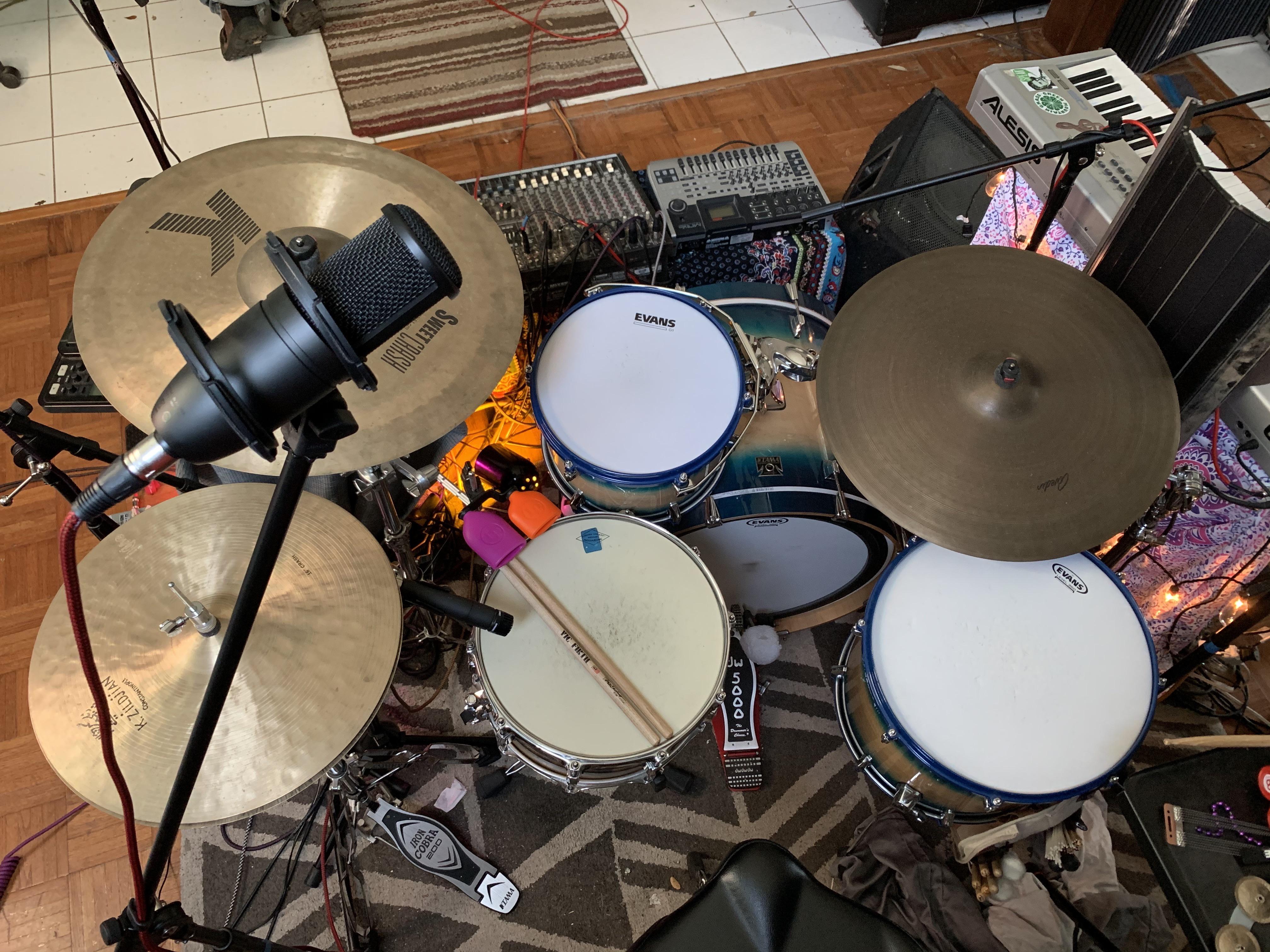 Drivers seat. I’m finally all mic’d up! r/drums