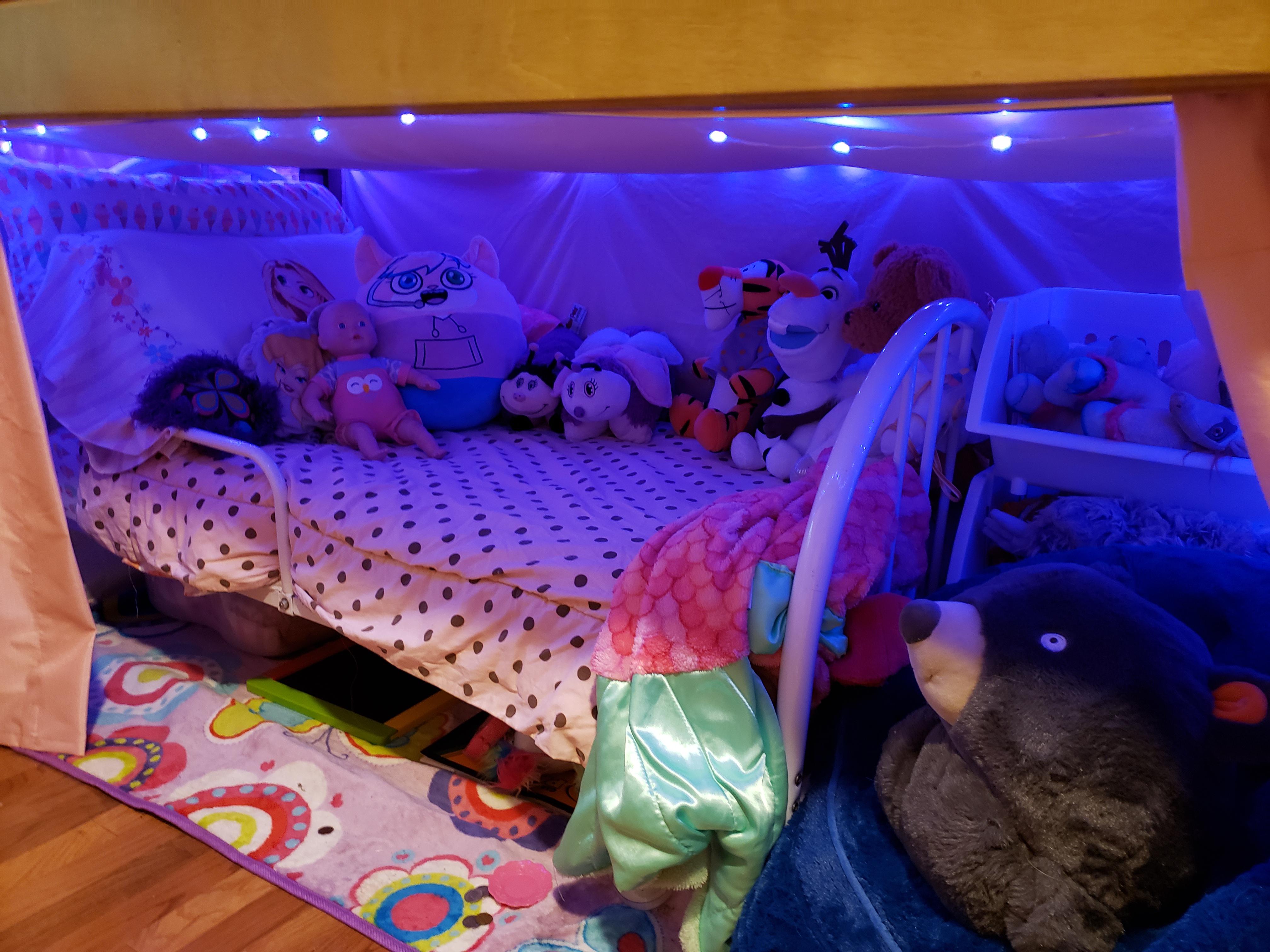 My 3yr old granddaughters "Princess Hideaway" at our house, under her