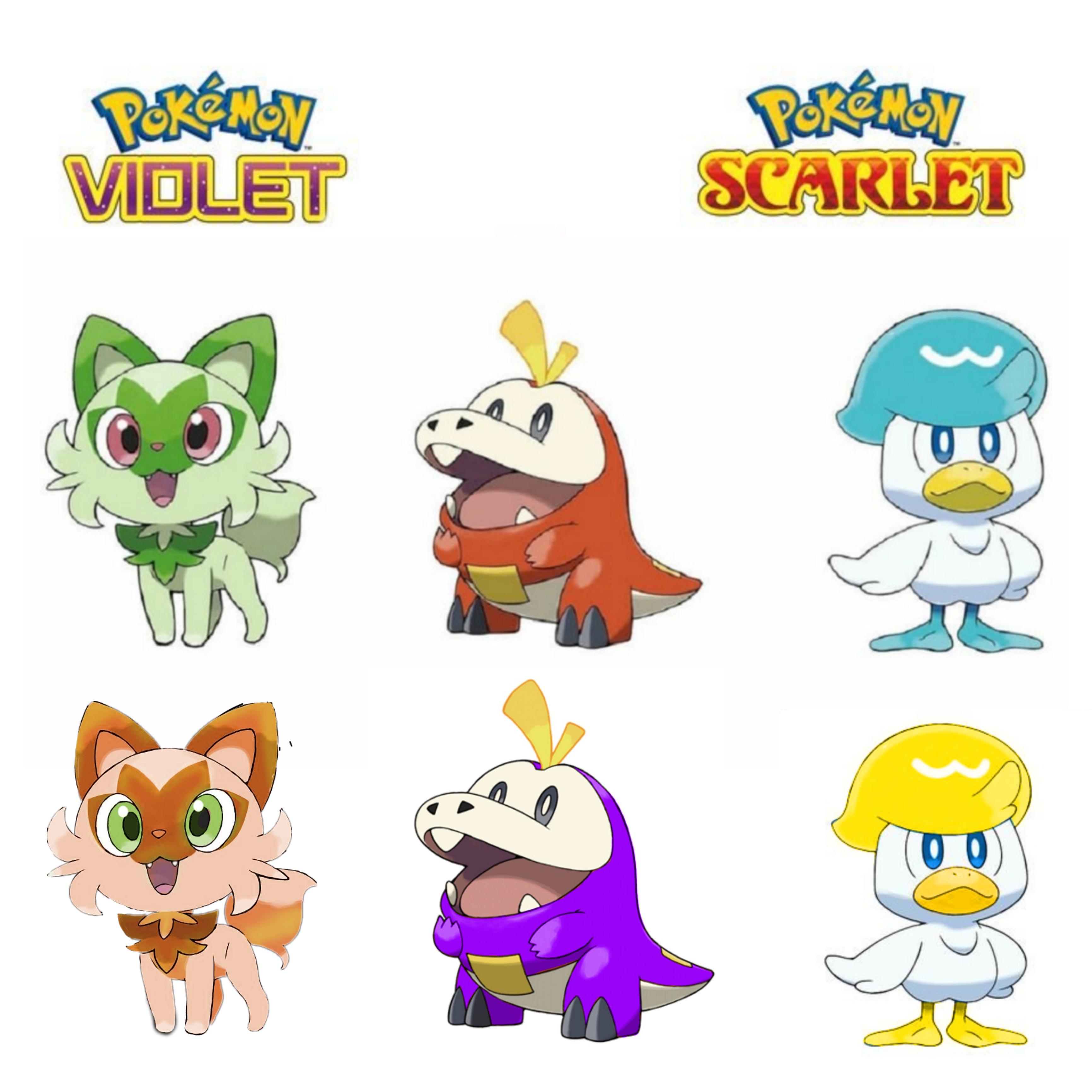 Pokemon Scarlet and Voilet Starters Shiny by me. r/MandJTV
