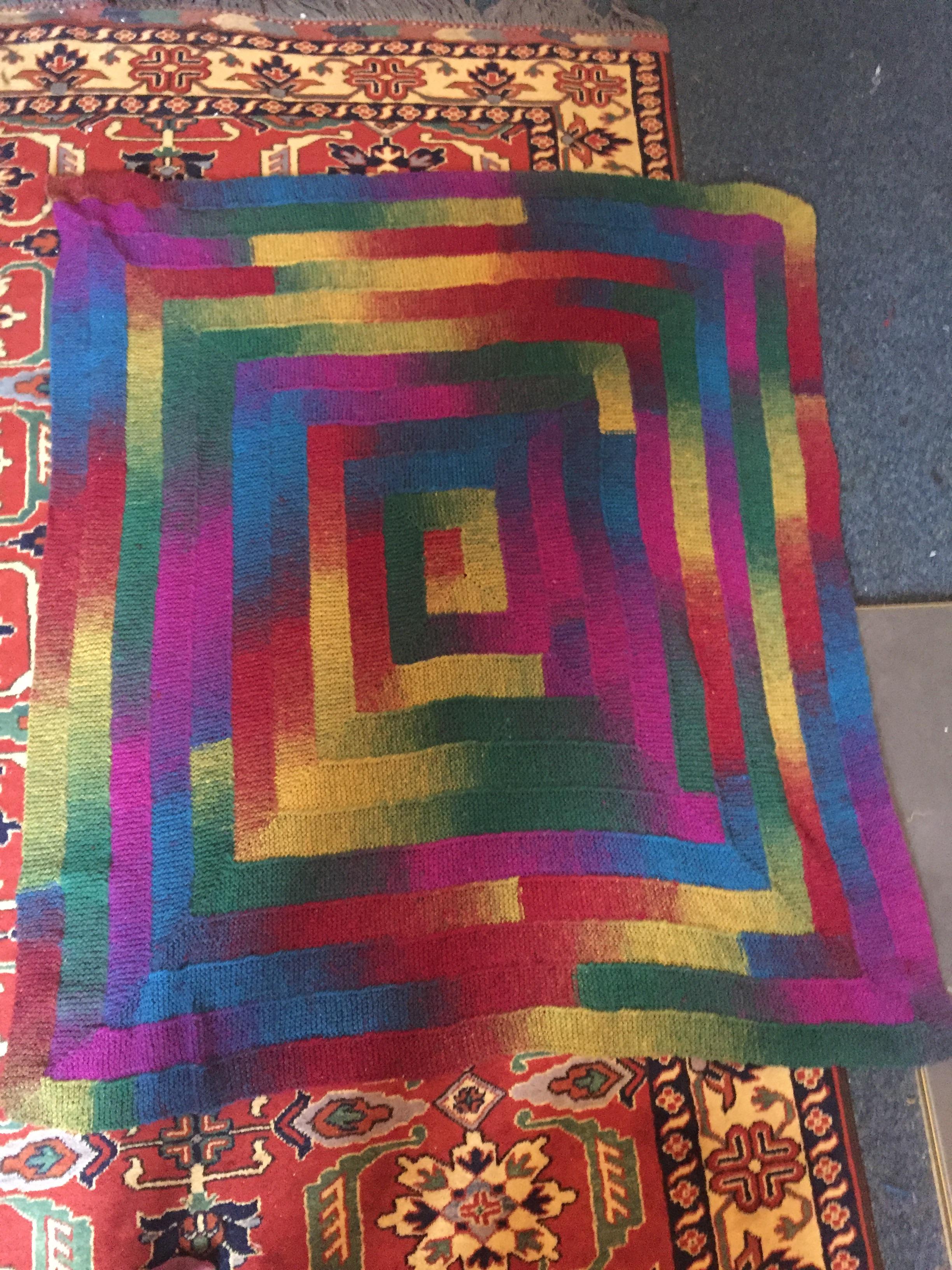 My finished TenStitch Blanket! Details in comments. r/knitting