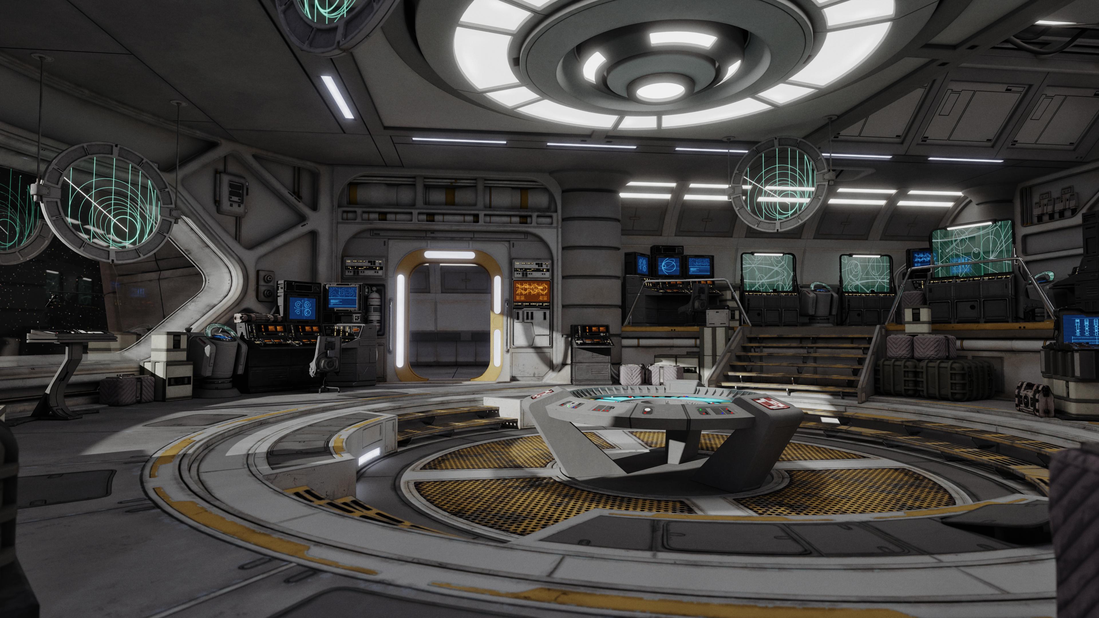 I extracted, reassembled, and rendered the rebel MC75 briefing room for