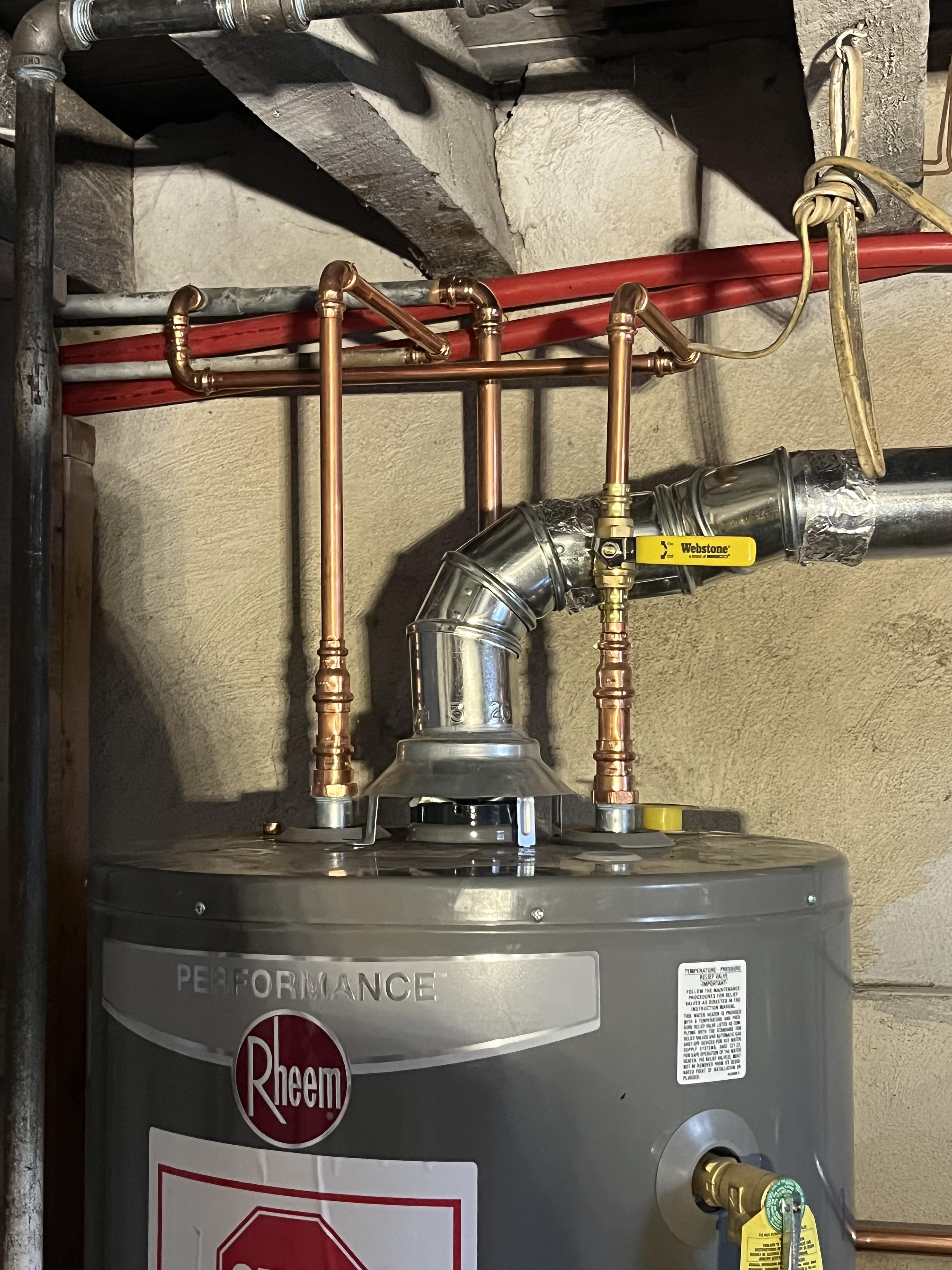 Piped in my first water heater. r/plumbingporn