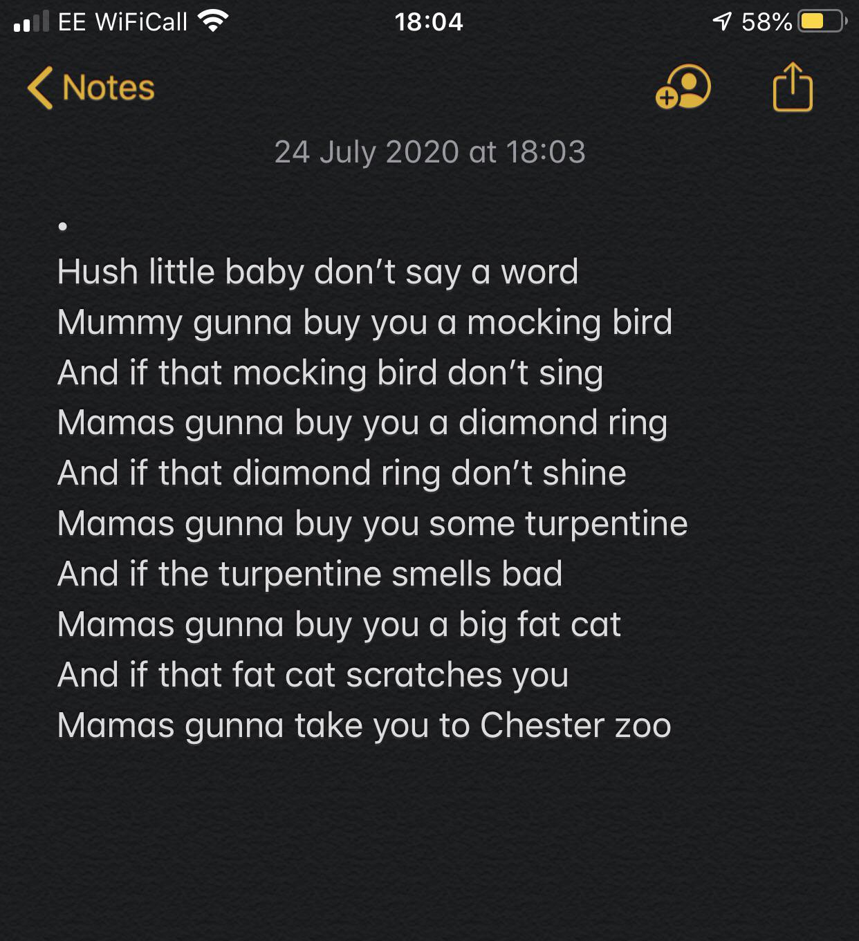 MAKE SURE YOU KNOW THE WORDS TO THE LULLABY BEFORE YOU SING IT! I found