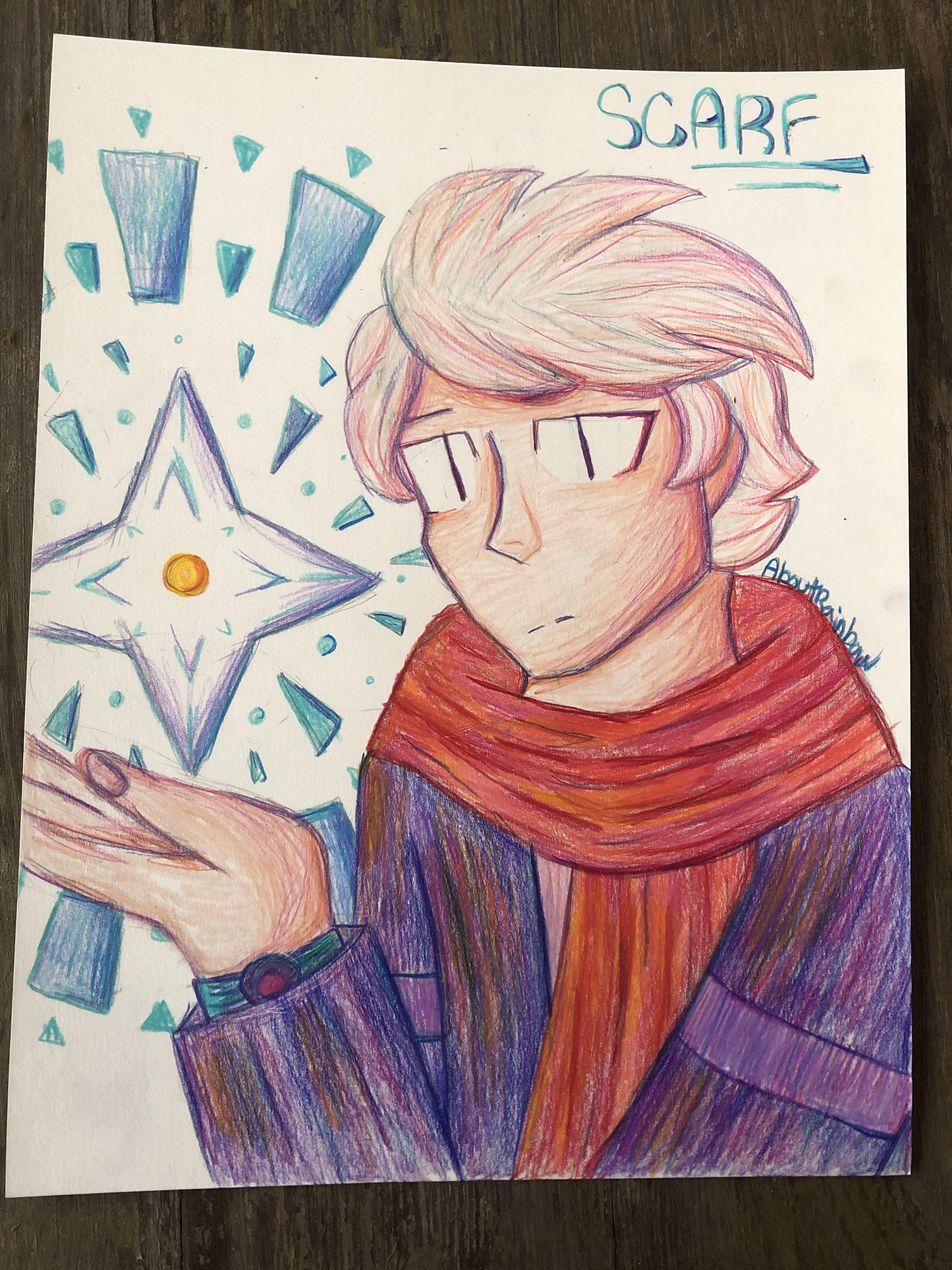 Was requested to draw Scarf here’s some colored pencil art!! r/HypixelSkyblock
