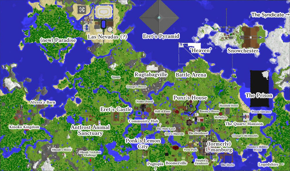 Dream SMP Full Updated Map (fixed version) r/dreamsmp