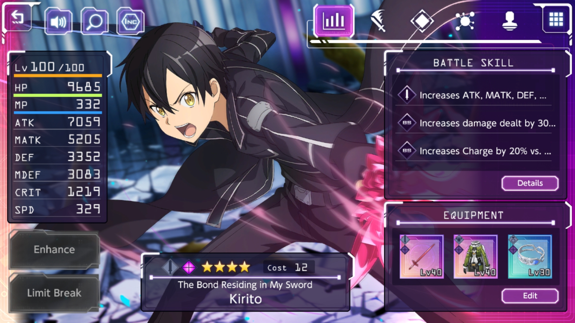 New Kirito has some pretty impressive max stats! r/SAOAlicizationRS