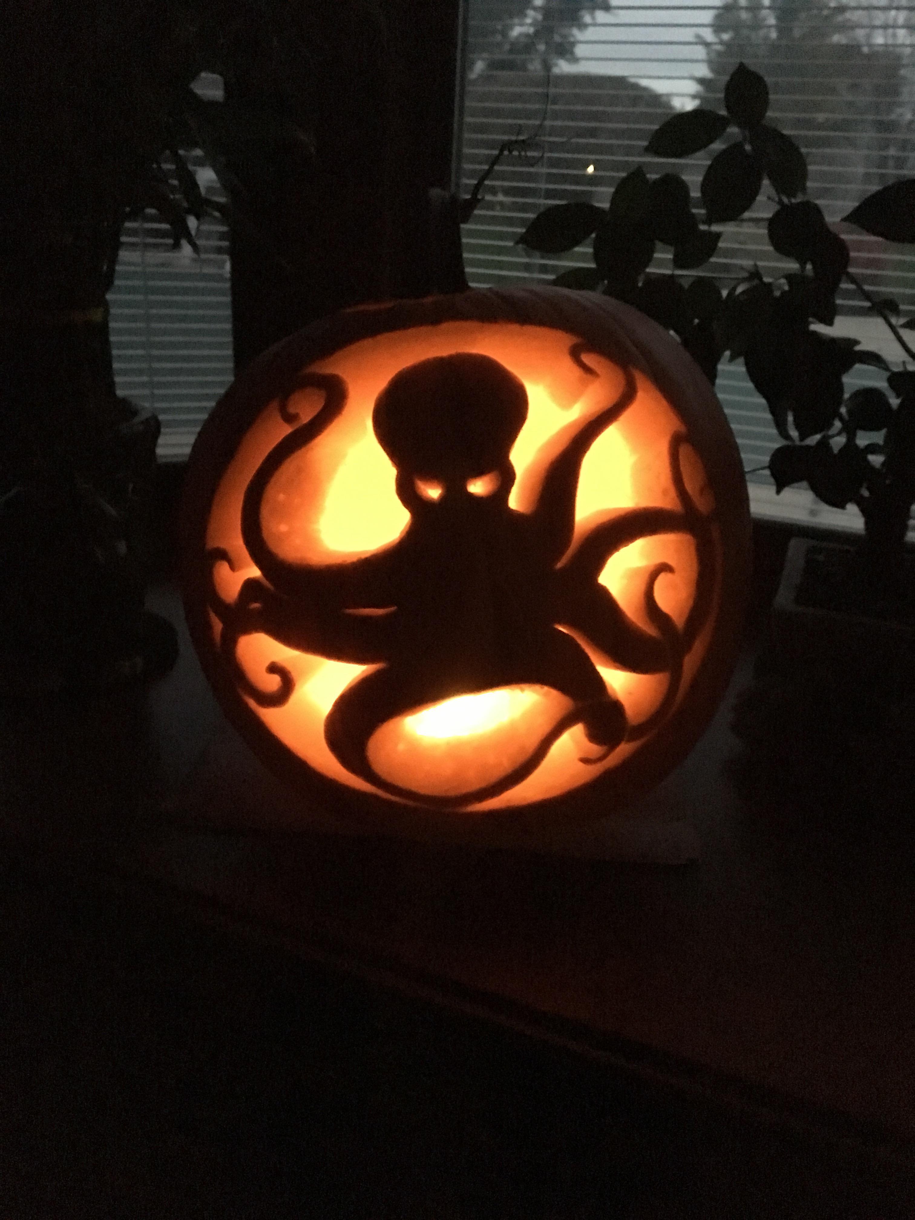 Octopus Pumpkin Stencil Octopus Pumpkin Stencil