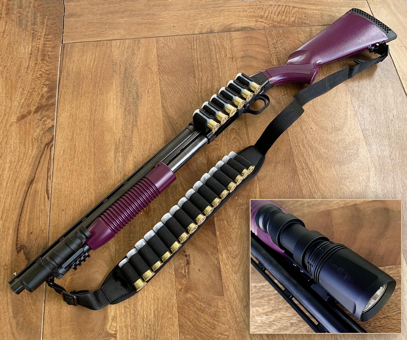 Budget shotgun build (total cost 303). Eggplant 88 with a cheapo Monstrum FP 400 r/flashlight