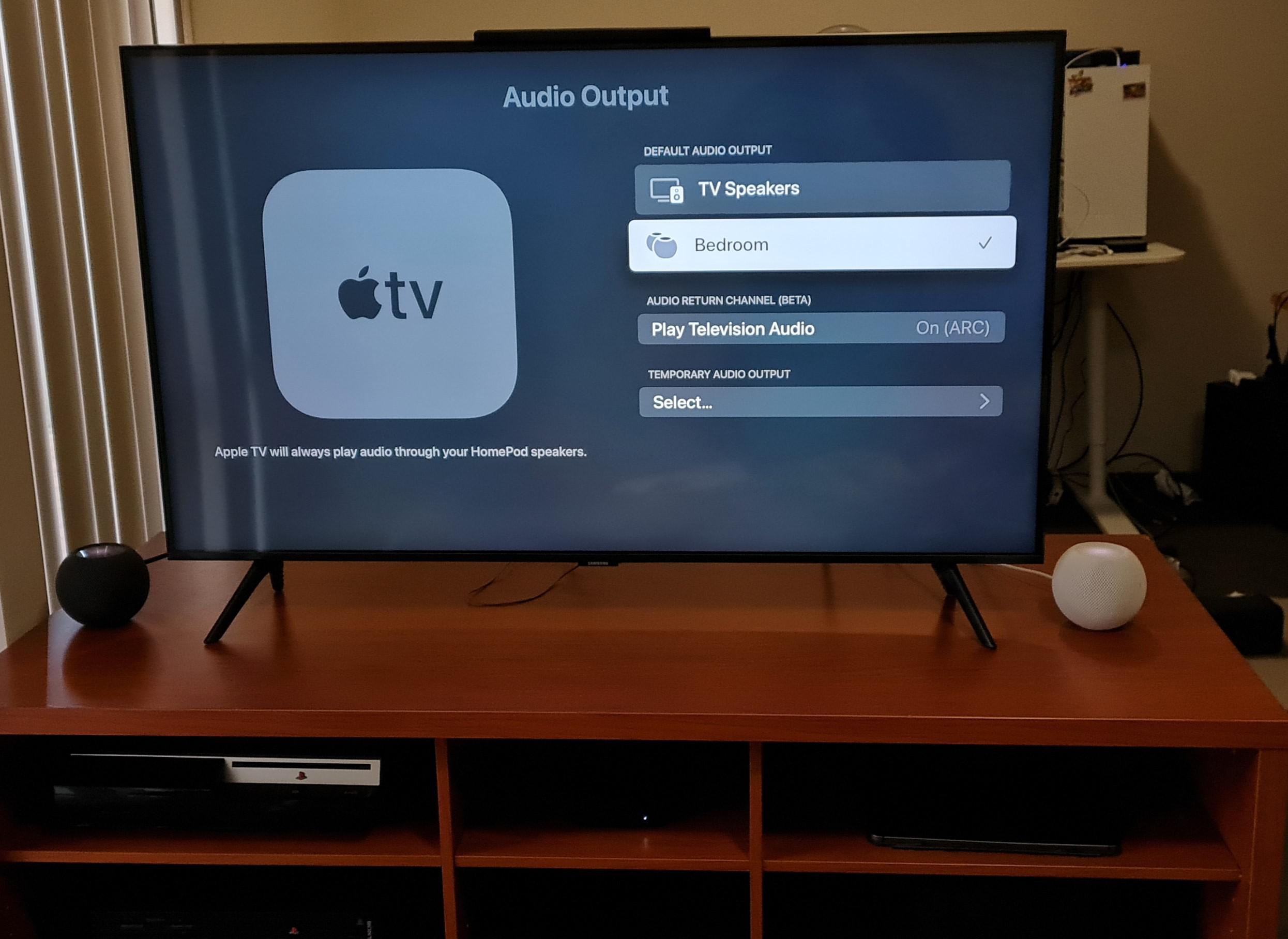 eARC working perfectly with the Homepod Minis with the tvOS/audioOS