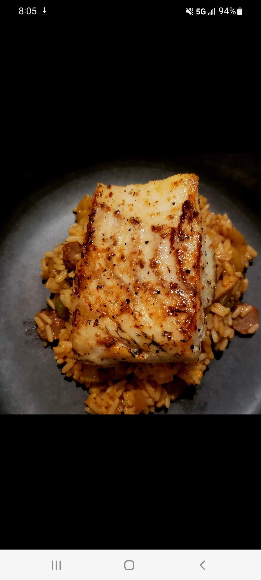 [homemade] Jambalaya and pan seared Cod r/food