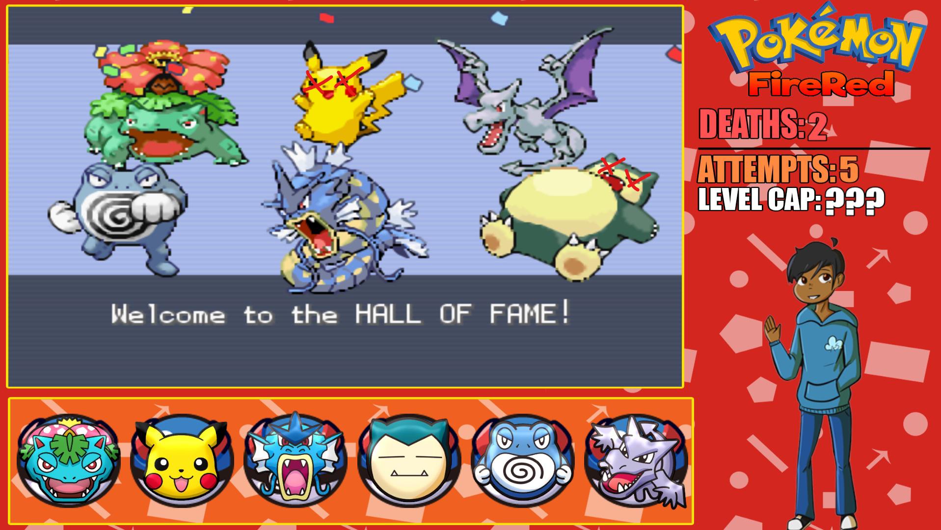 I just beat Pokemon Fire Red with only Red's Pokemon Adventures team