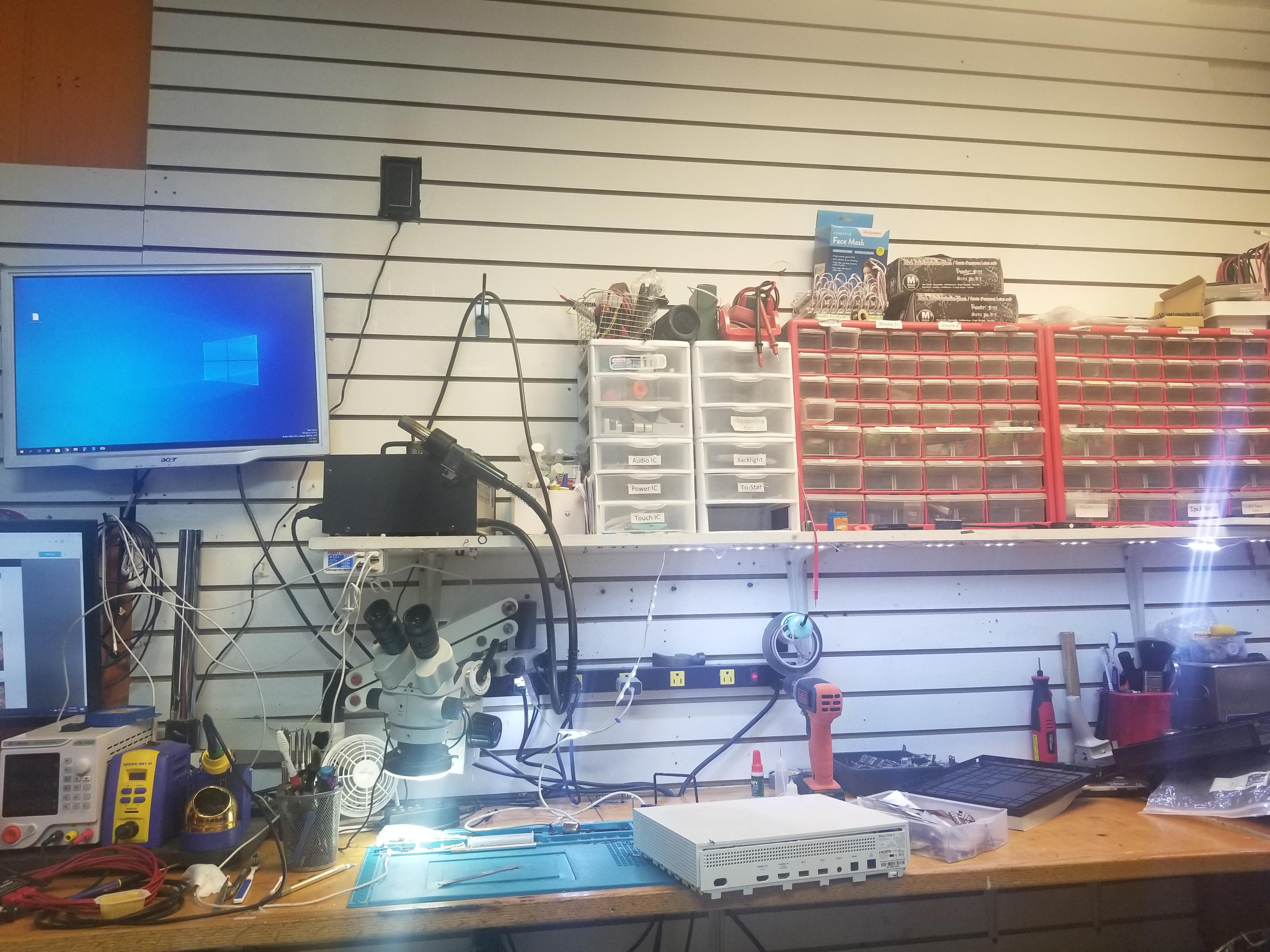 Big mess of repair desk. r/consolerepair