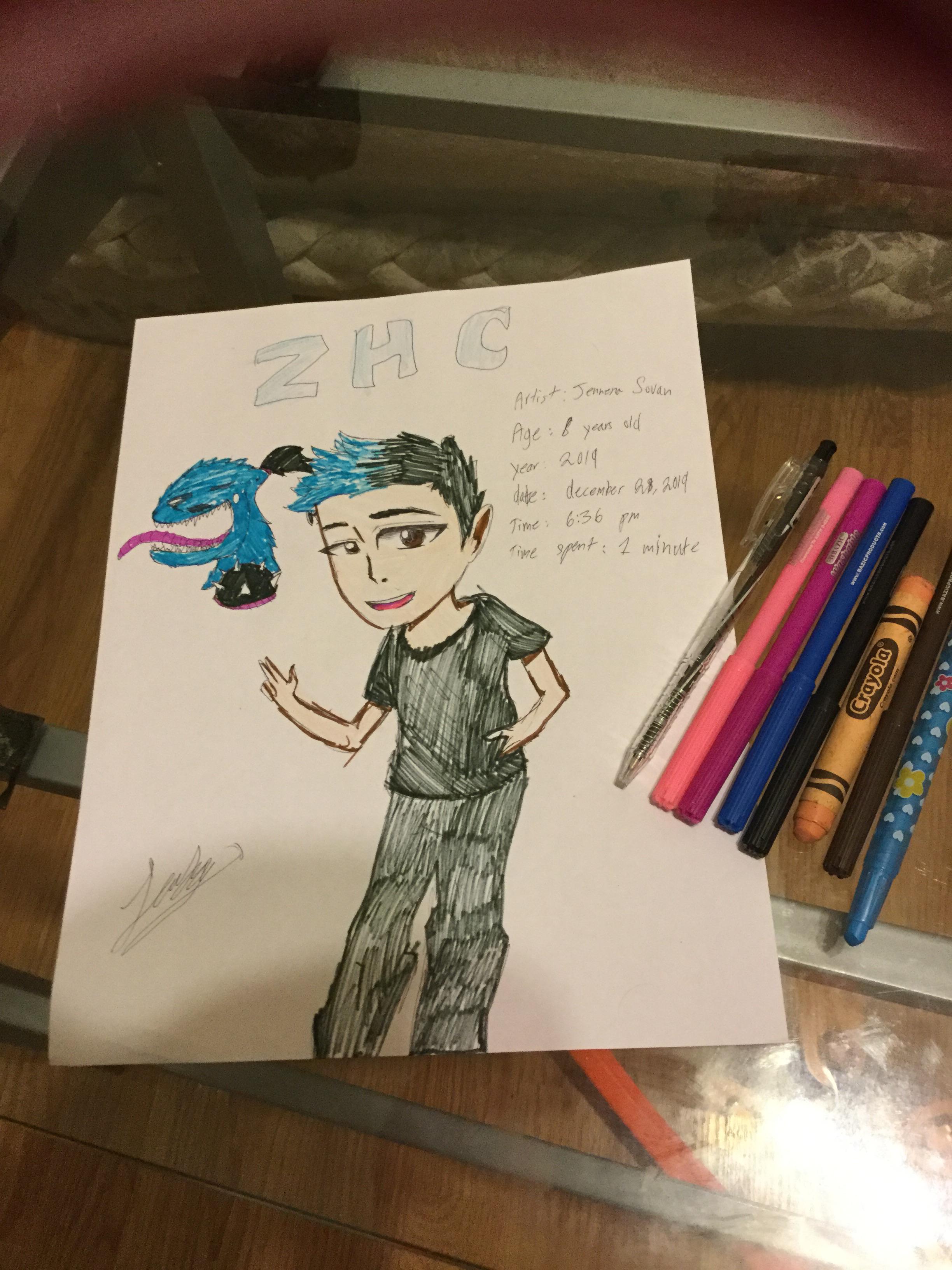 I drew ZHC with his YouTube profile picture and I’m only 8 years old. I