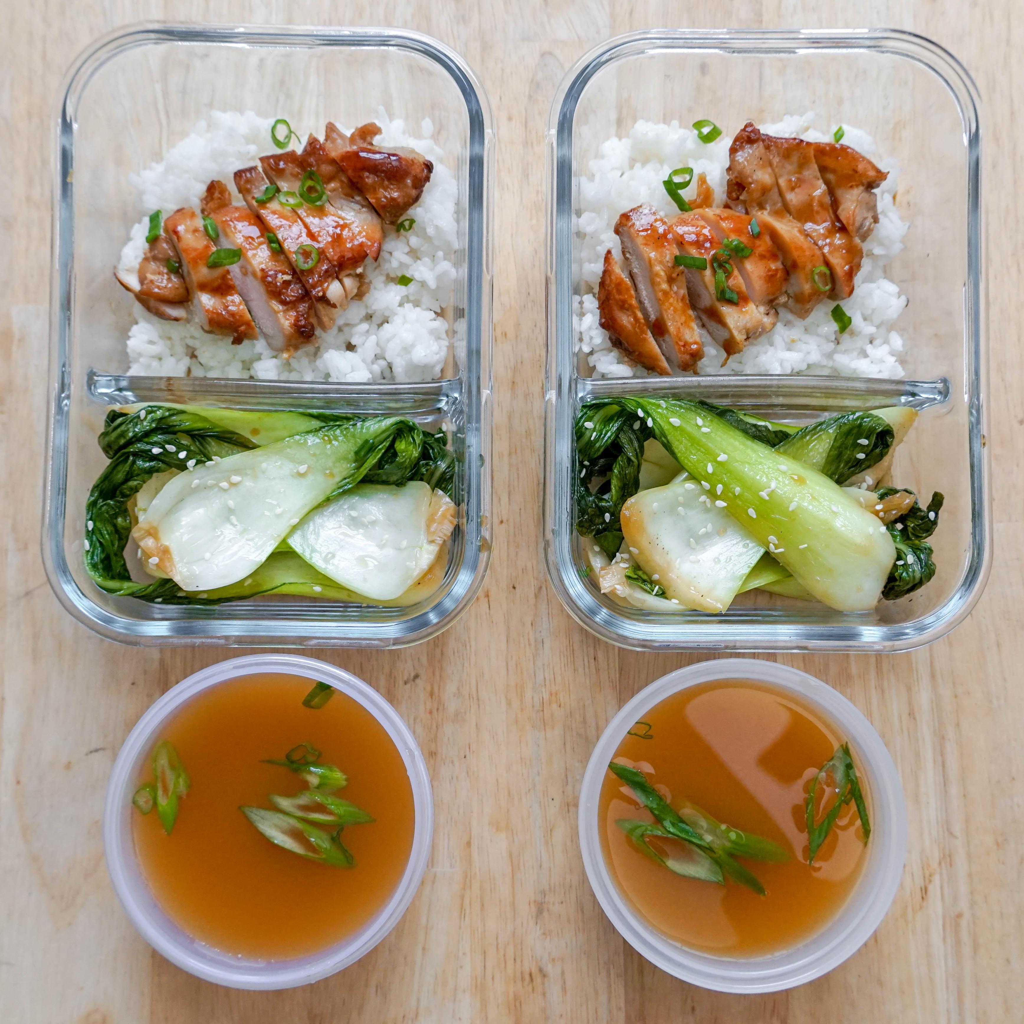 Teriyaki chicken & miso soup meal prep inspired by what I ate in Japan