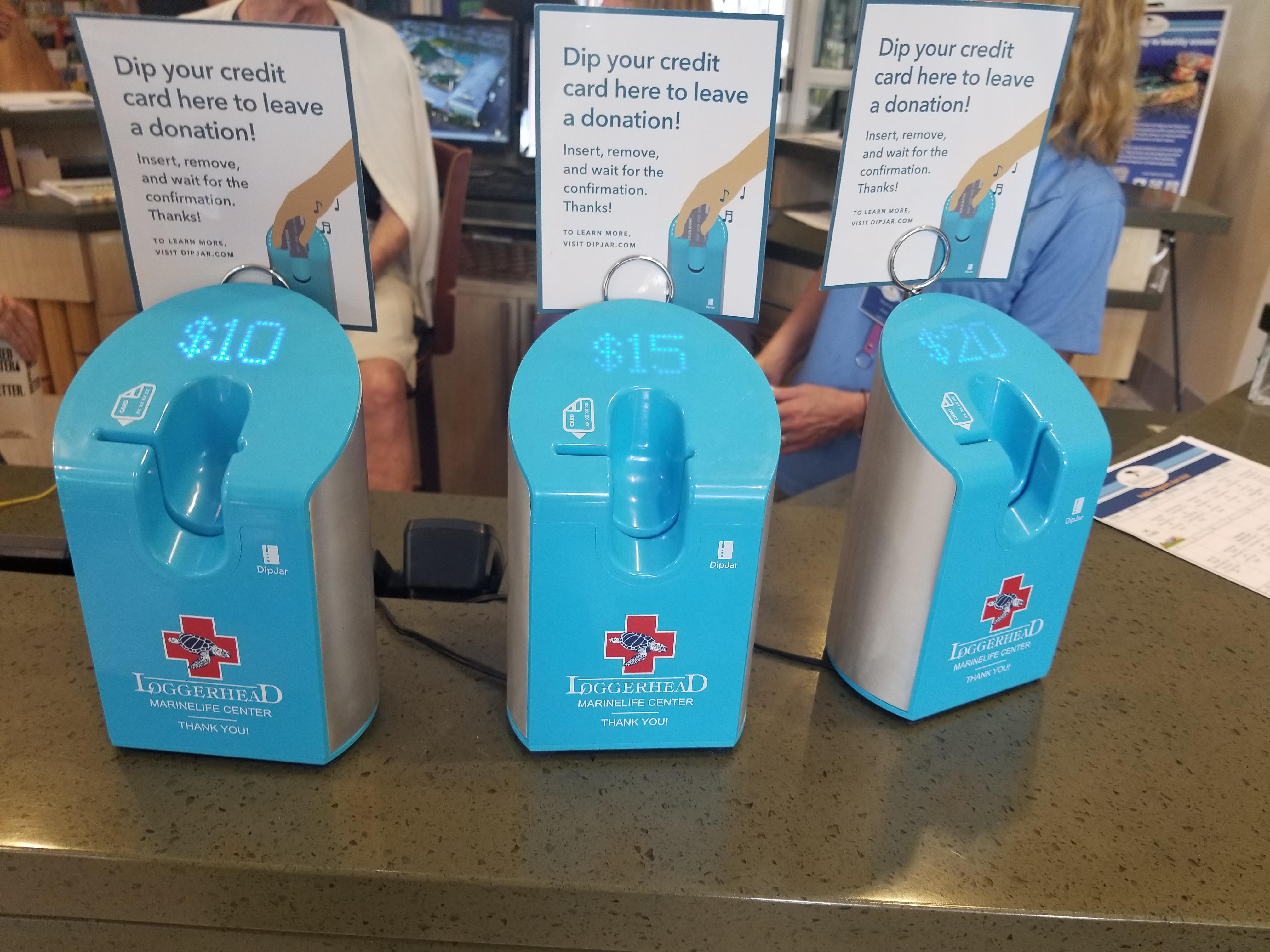 These donation Dipjars at a nonprofit wildlife hospital you dip your