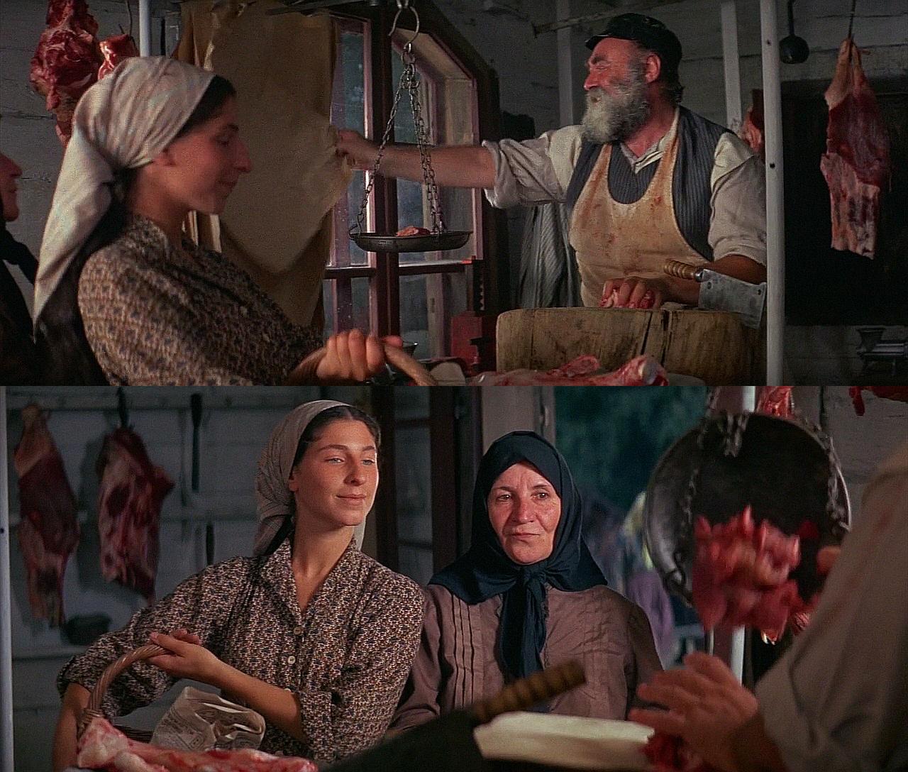 In Fiddler on the Roof (1971), Lazar Wolf gives Tzeitel extra meat