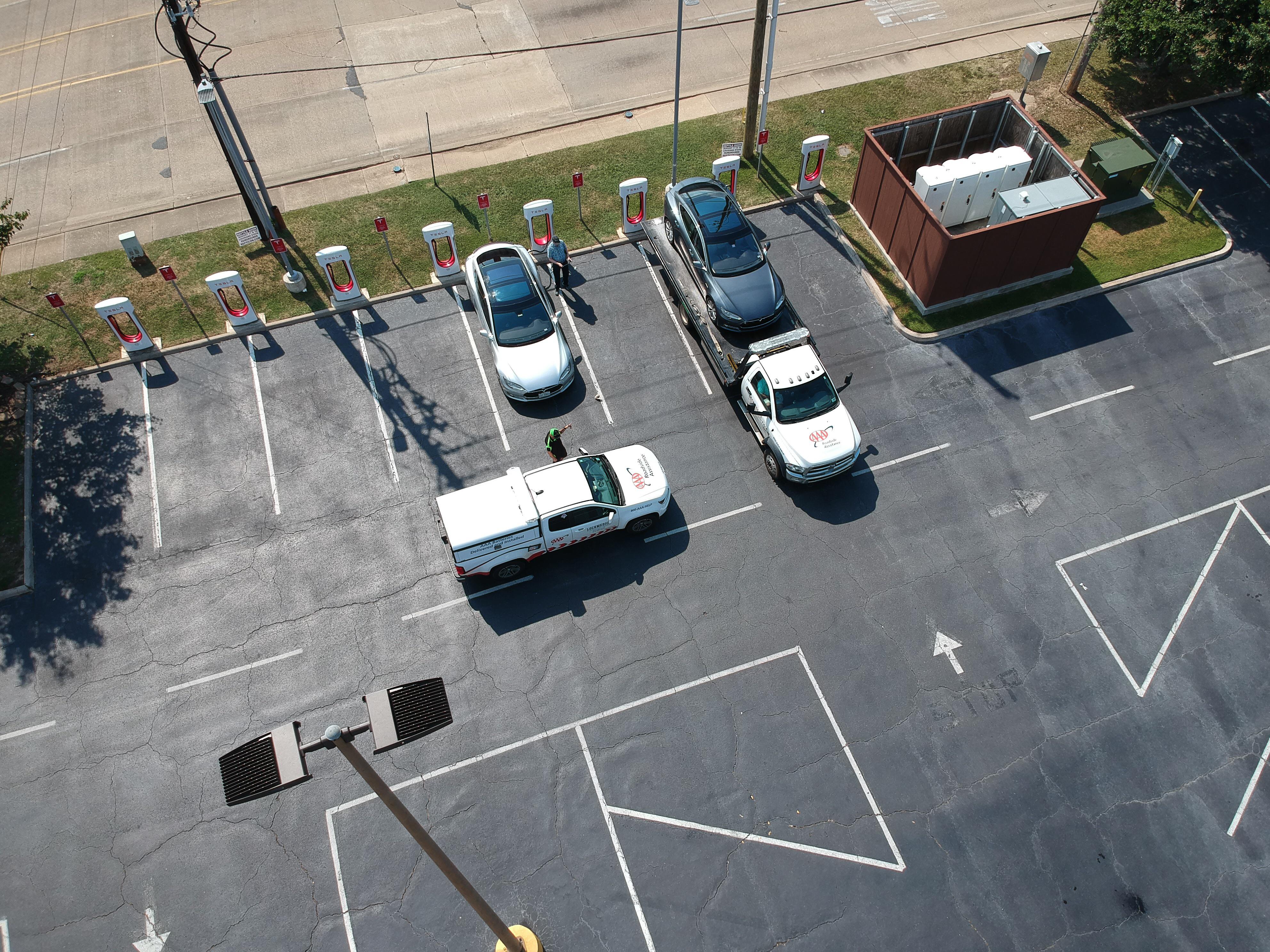 Charging in Shreveport, LA when a Model S arrived on a tow truck