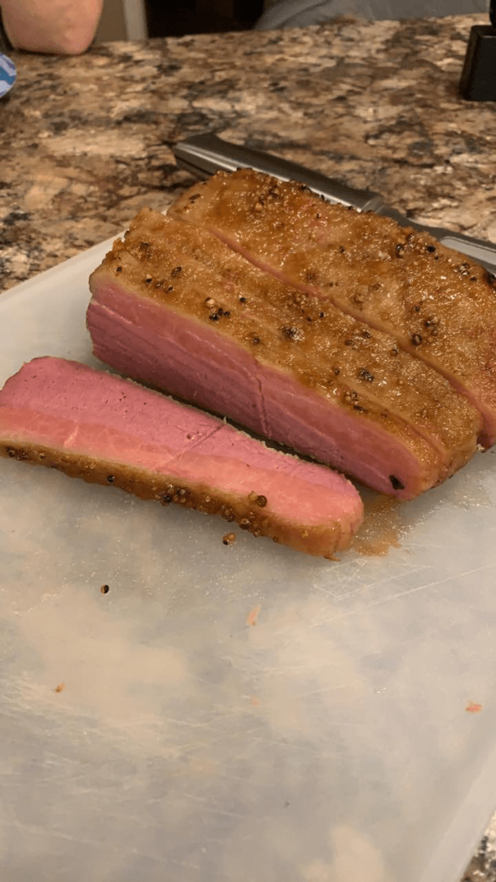 I Finished my Sous Vide Corned Beef Brisket with a brown sugar and