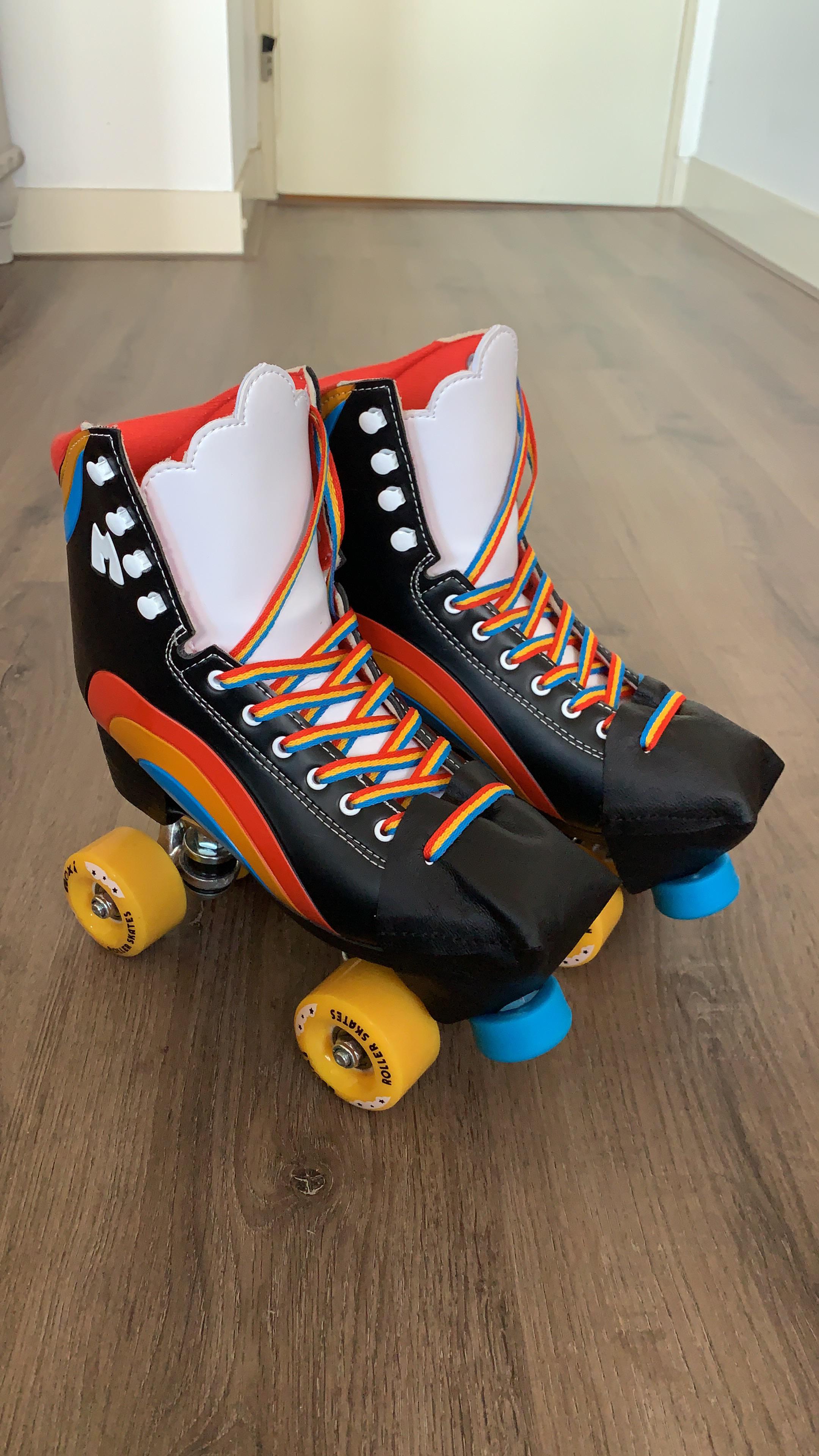 My first roller skates arrived today and I made my own toe guards! I