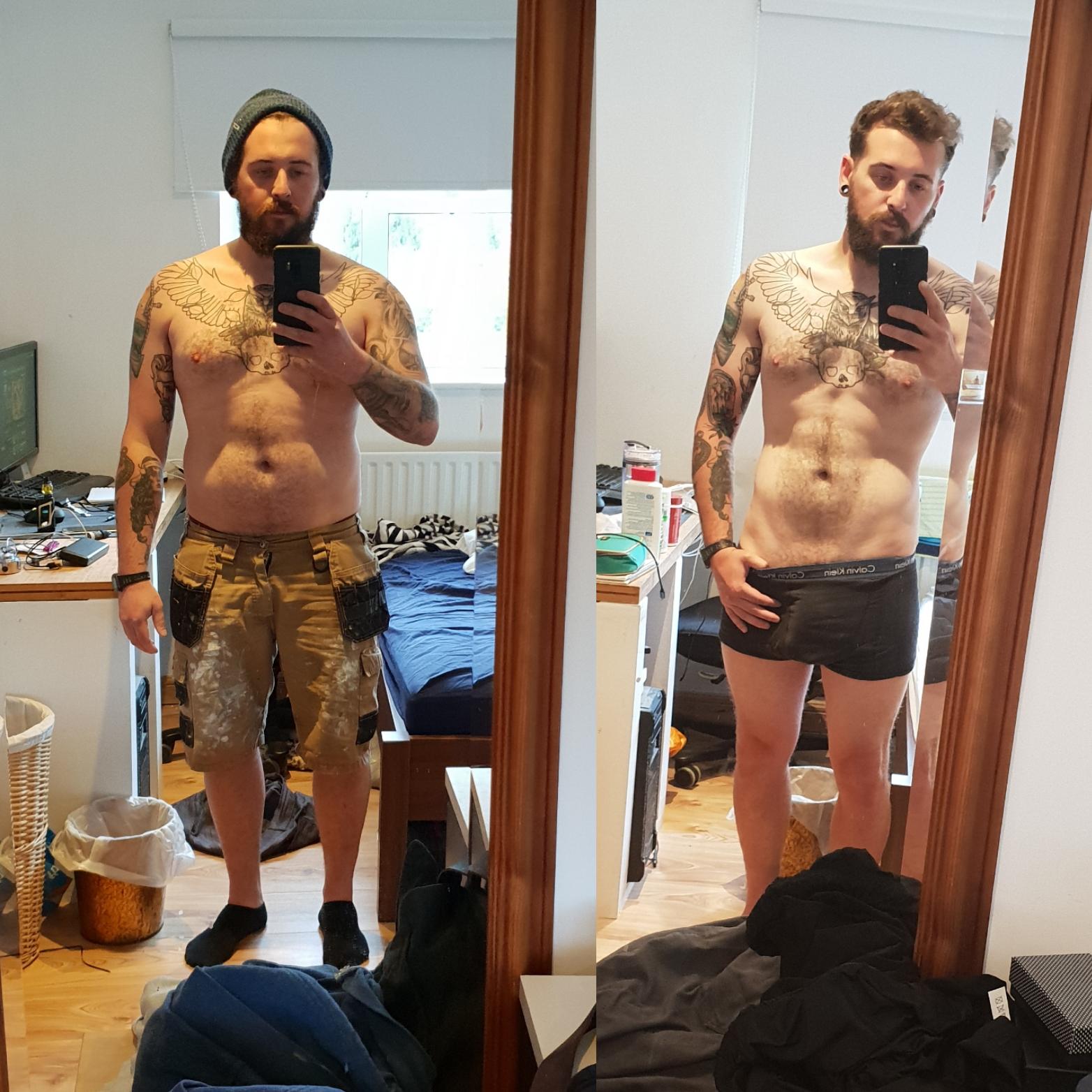 M/26/5'10" [196lbs>155lbs=41 lbs] [8weeks total 4 weeks keto, 4 IF