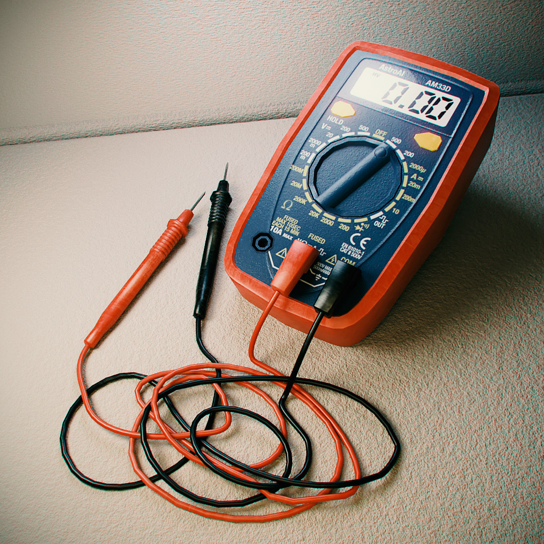 Digital Multimeter AstroAI AM33D. Game ready and low polyish. r/blender