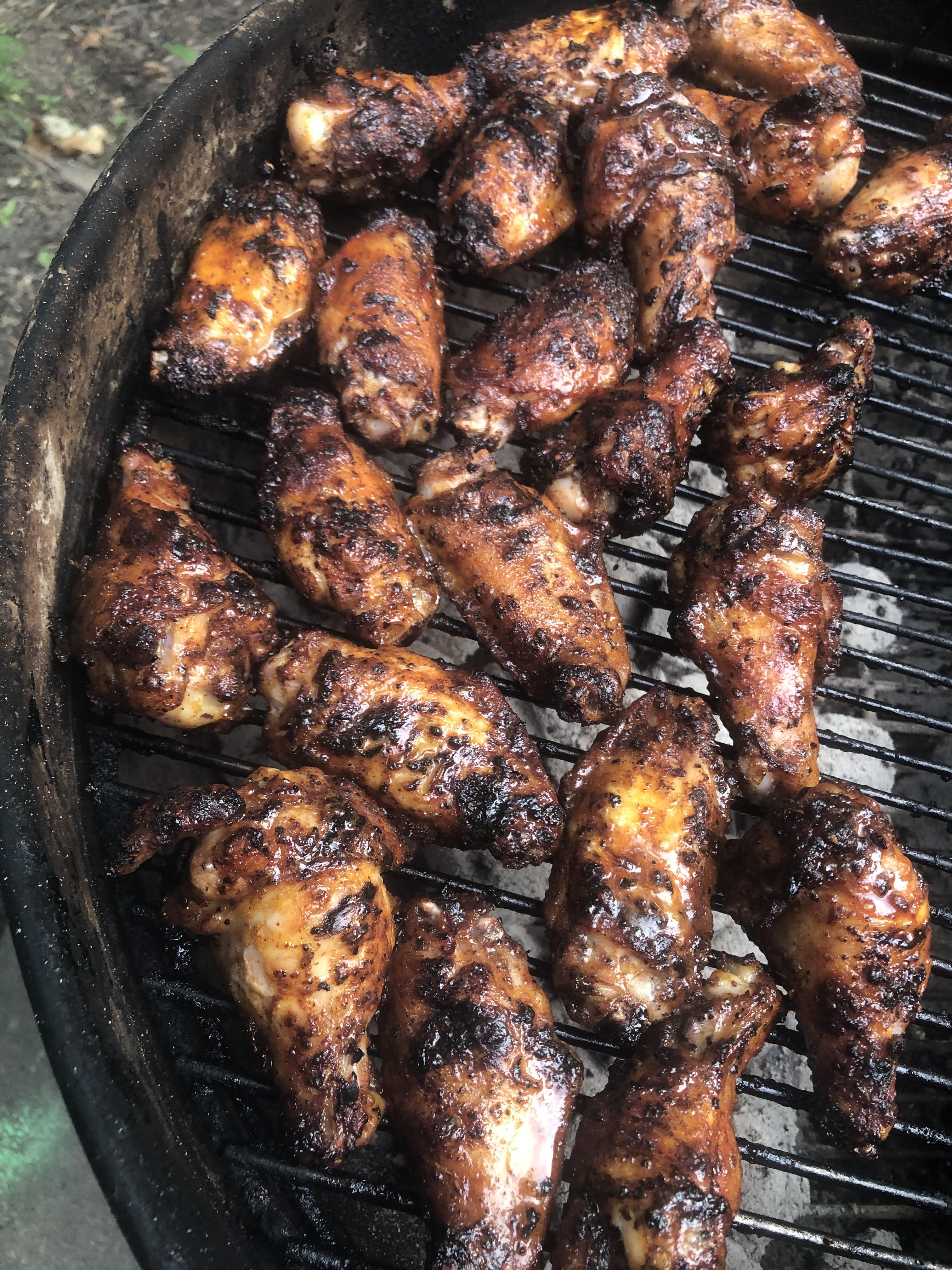 Chili Coffee Wings on My er Kettle r/grilling