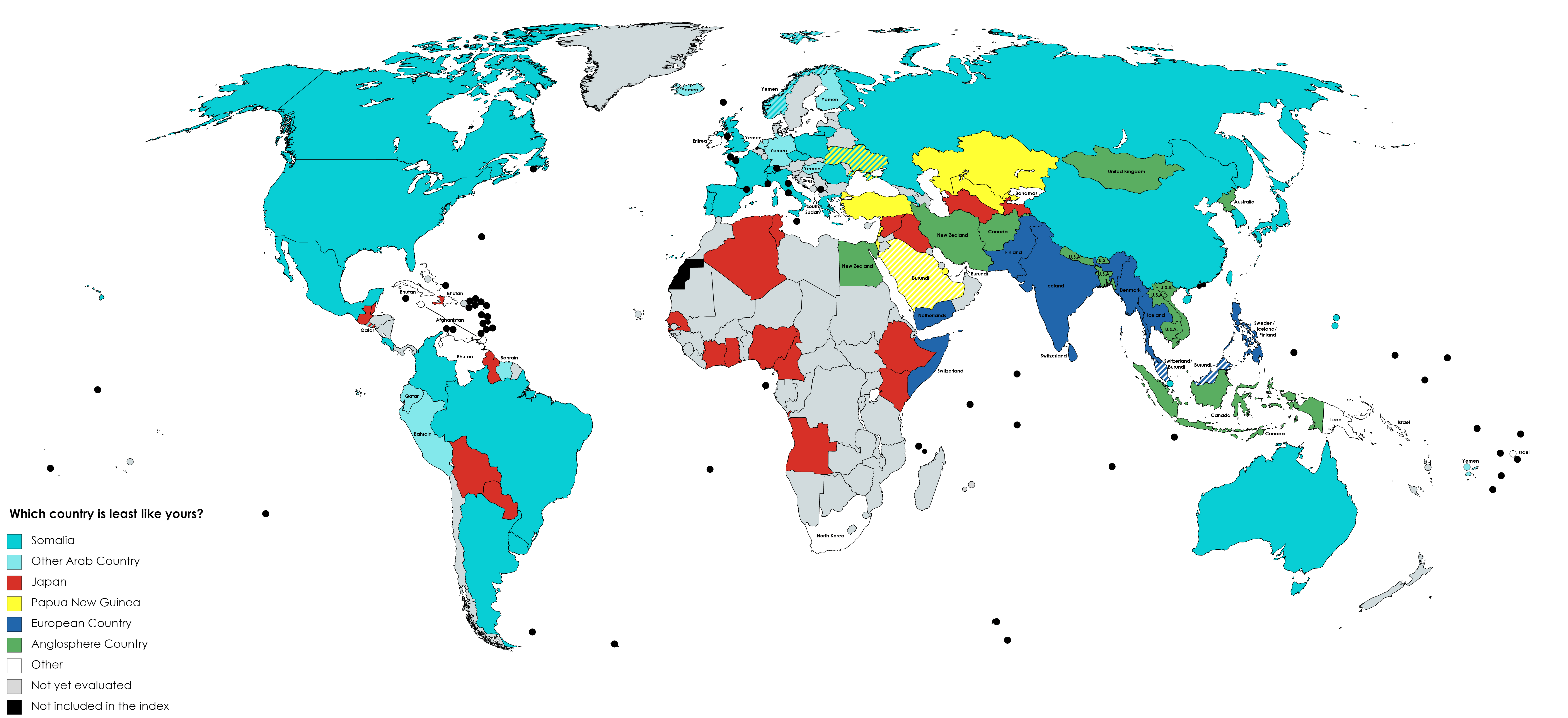 Which country is least like your country? A Country Similarity Index summary r/MapPorn