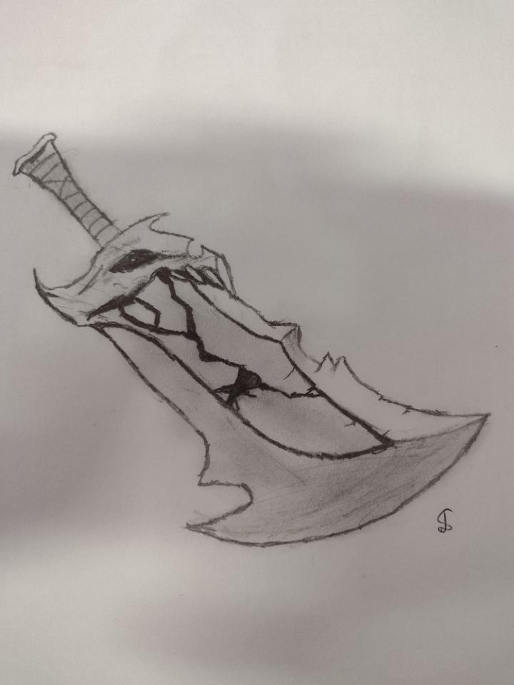 Rate my Blade of Chaos drawing r/GodofWar
