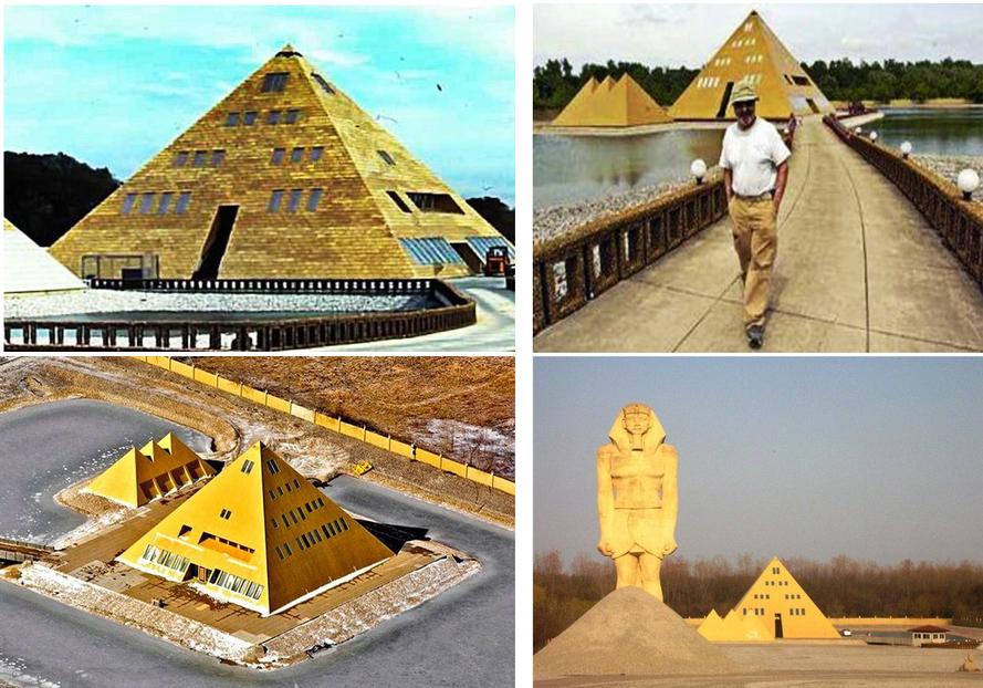 Pyramid House in Wadsworth, Illinois Built in 1977 by Jim Onan, a