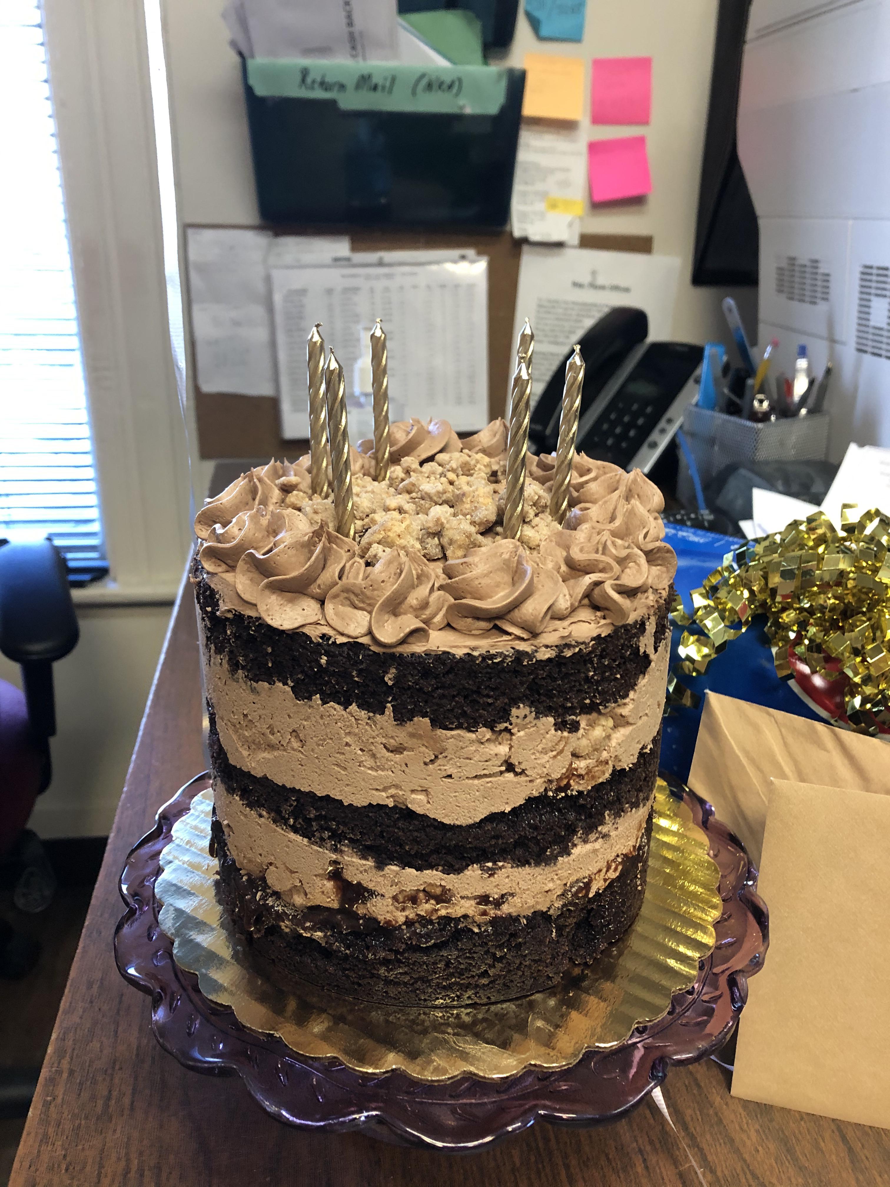 Milk Bar Cake with hidden m&ms in the middle! Not perfect by any means