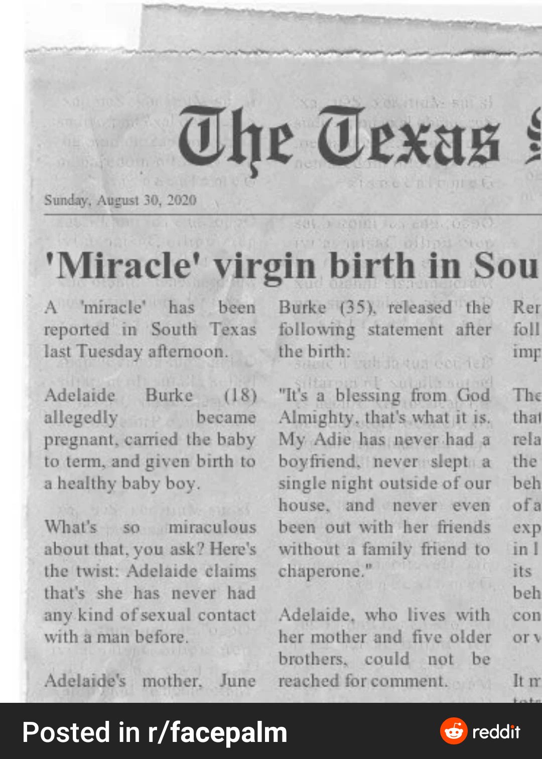 Who Knew Virgin Birth was SO Common!? r/religiousfruitcake