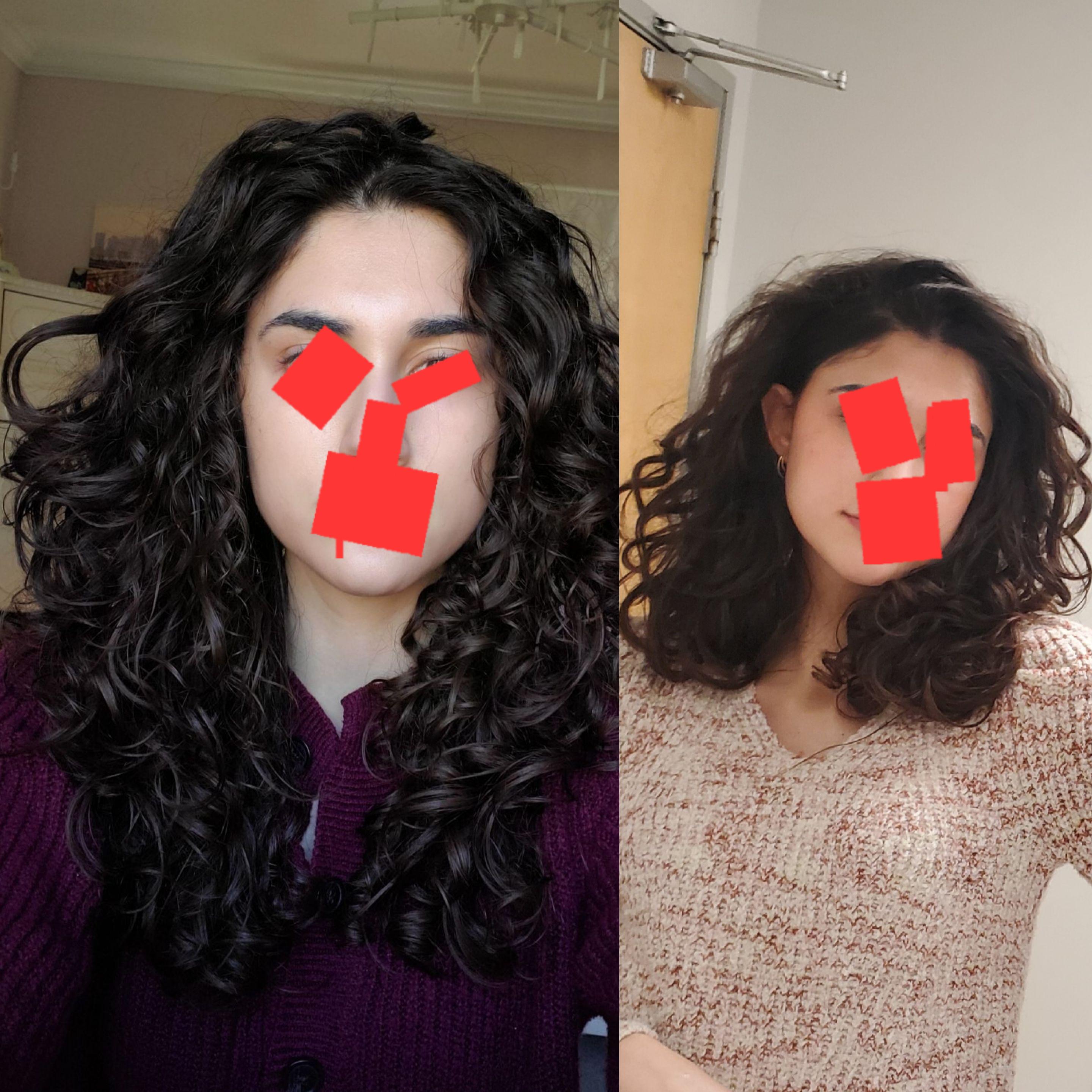 Current hair on left... do I get the cut on the right?? r/curlyhair