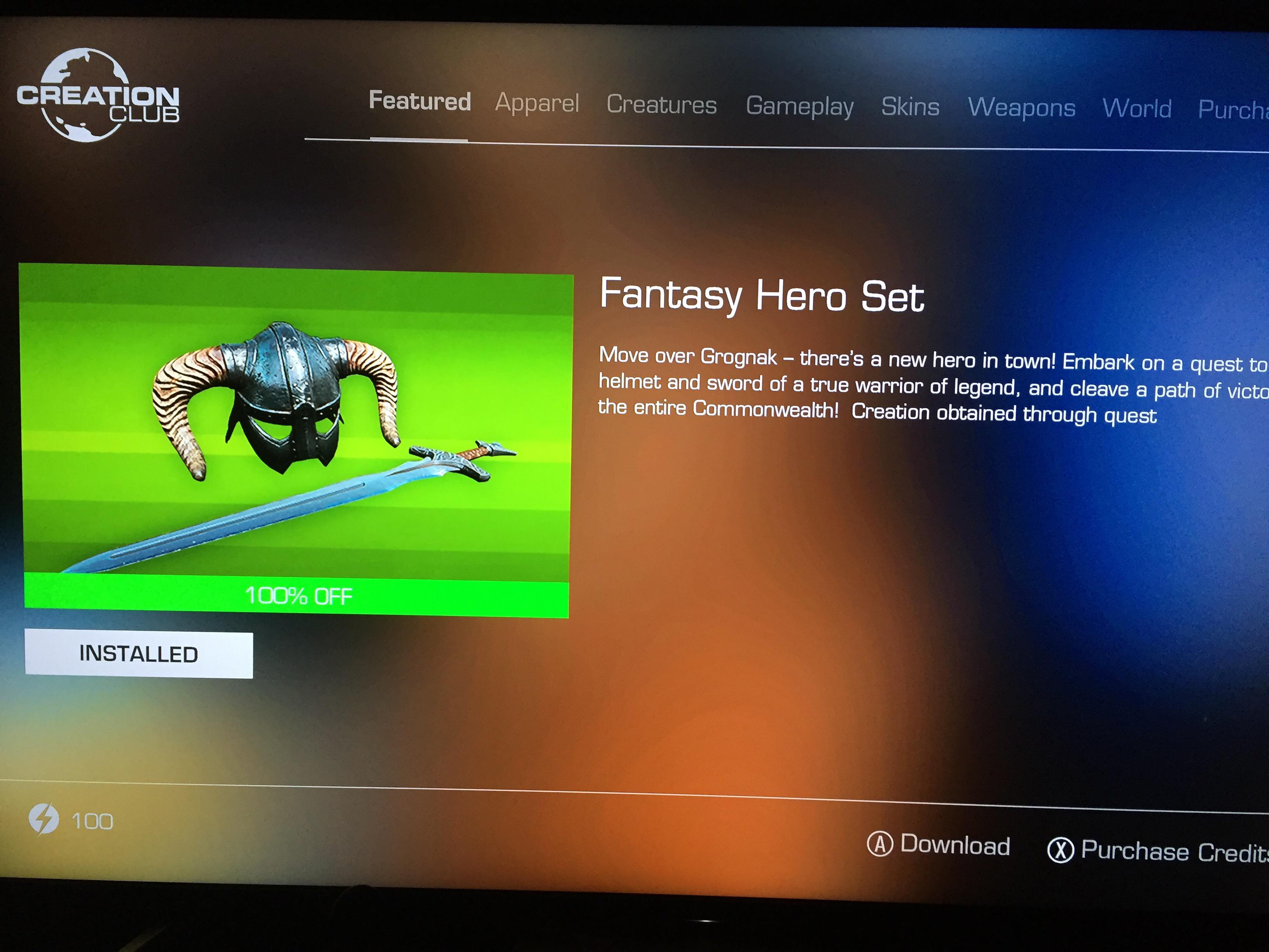 Free Skyrim themed gear in Creation Club! r/fo4