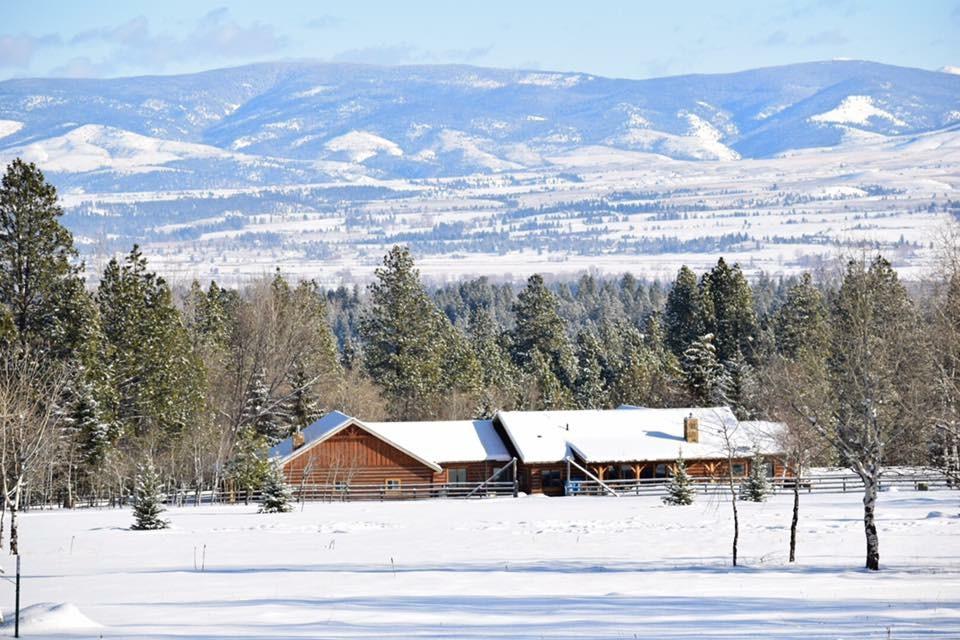 Love this view of the Sapphire Mountains from the ranch in the