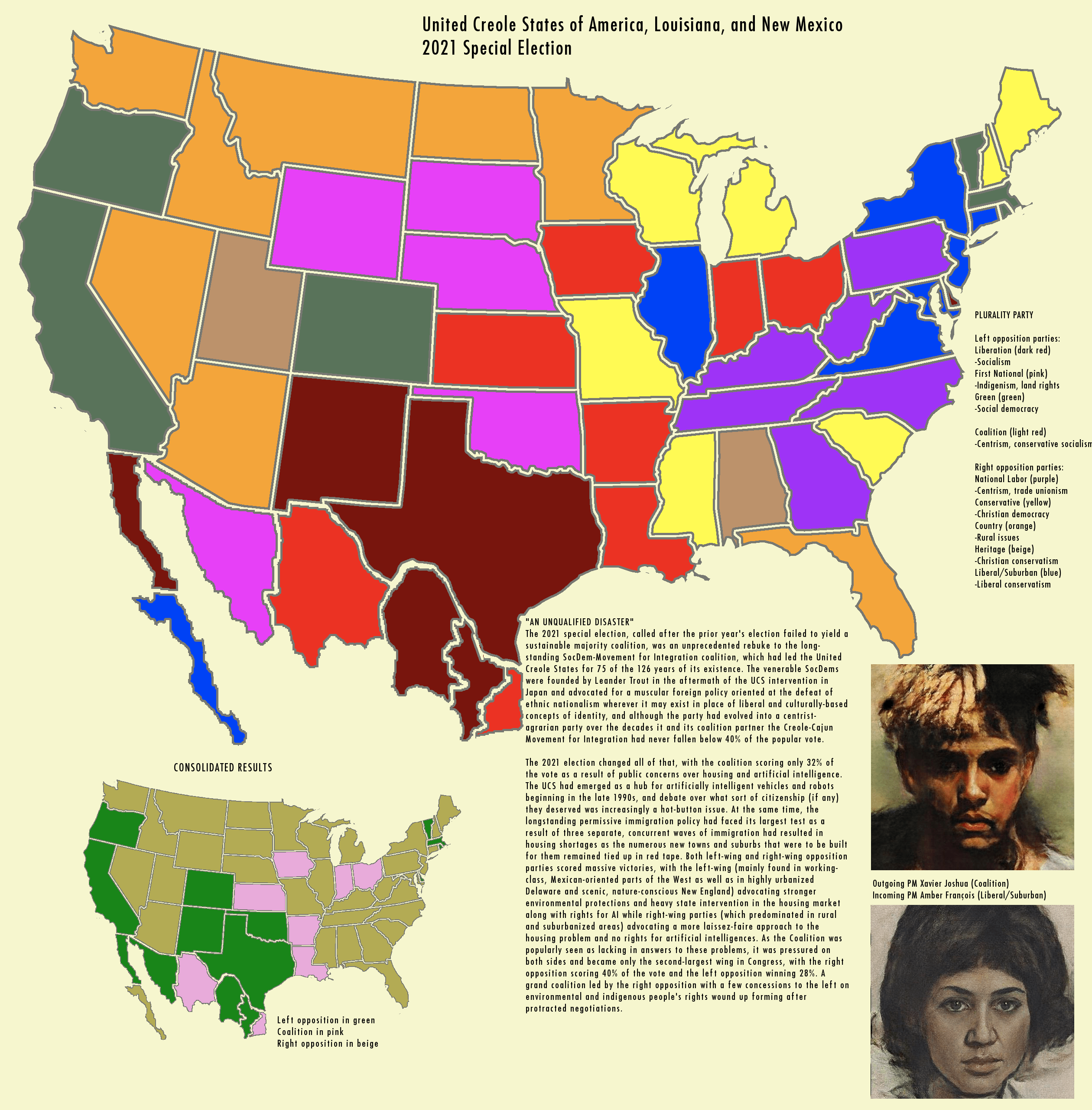2021 snap election in an alternate, trilingual US heavily influenced
