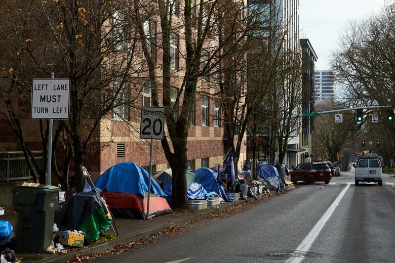 Just one of the countless homeless camps that can be found in Portland