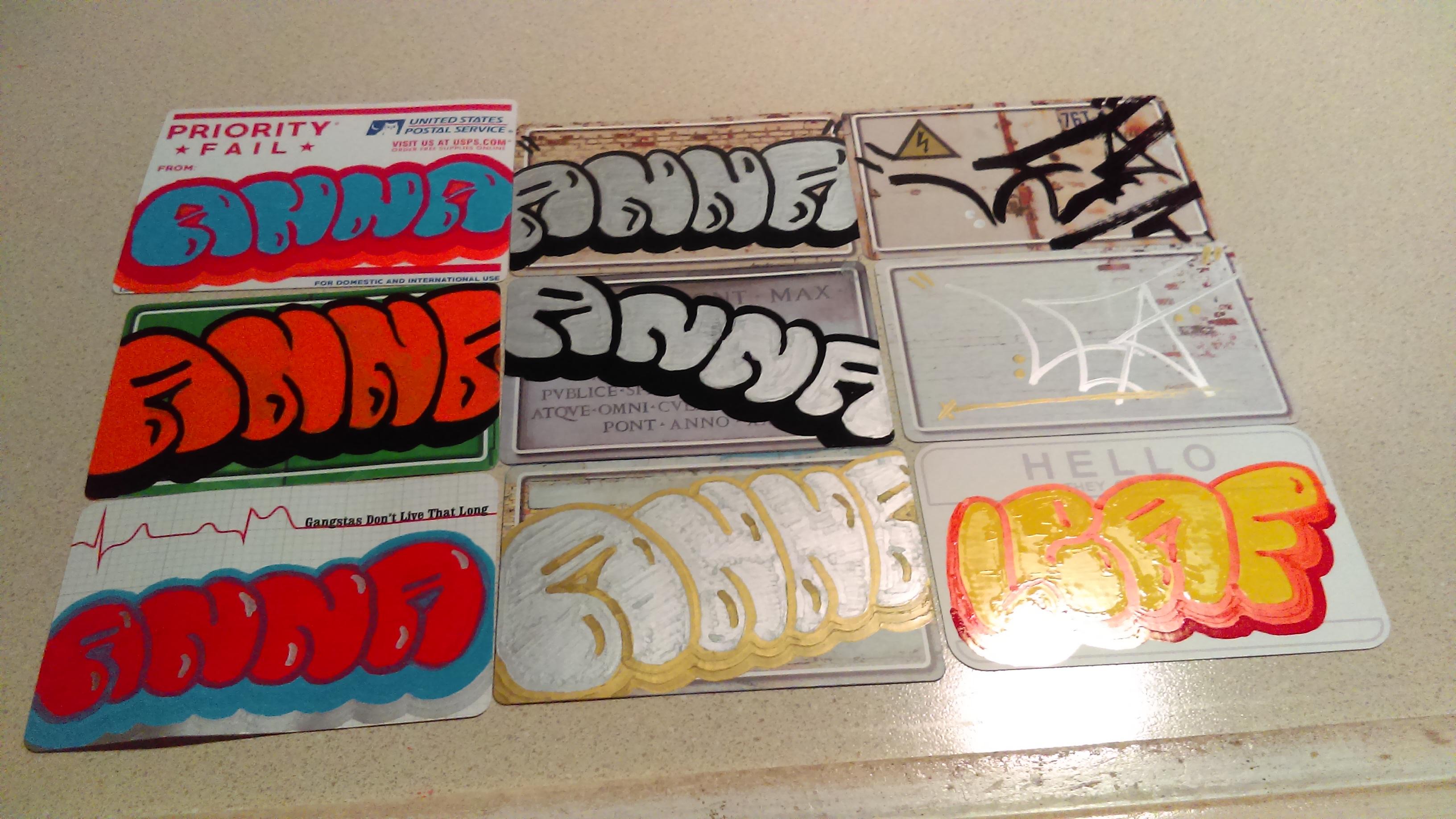 New to slaps. Here's a sample. Looking to swap handmade slaps/stickers